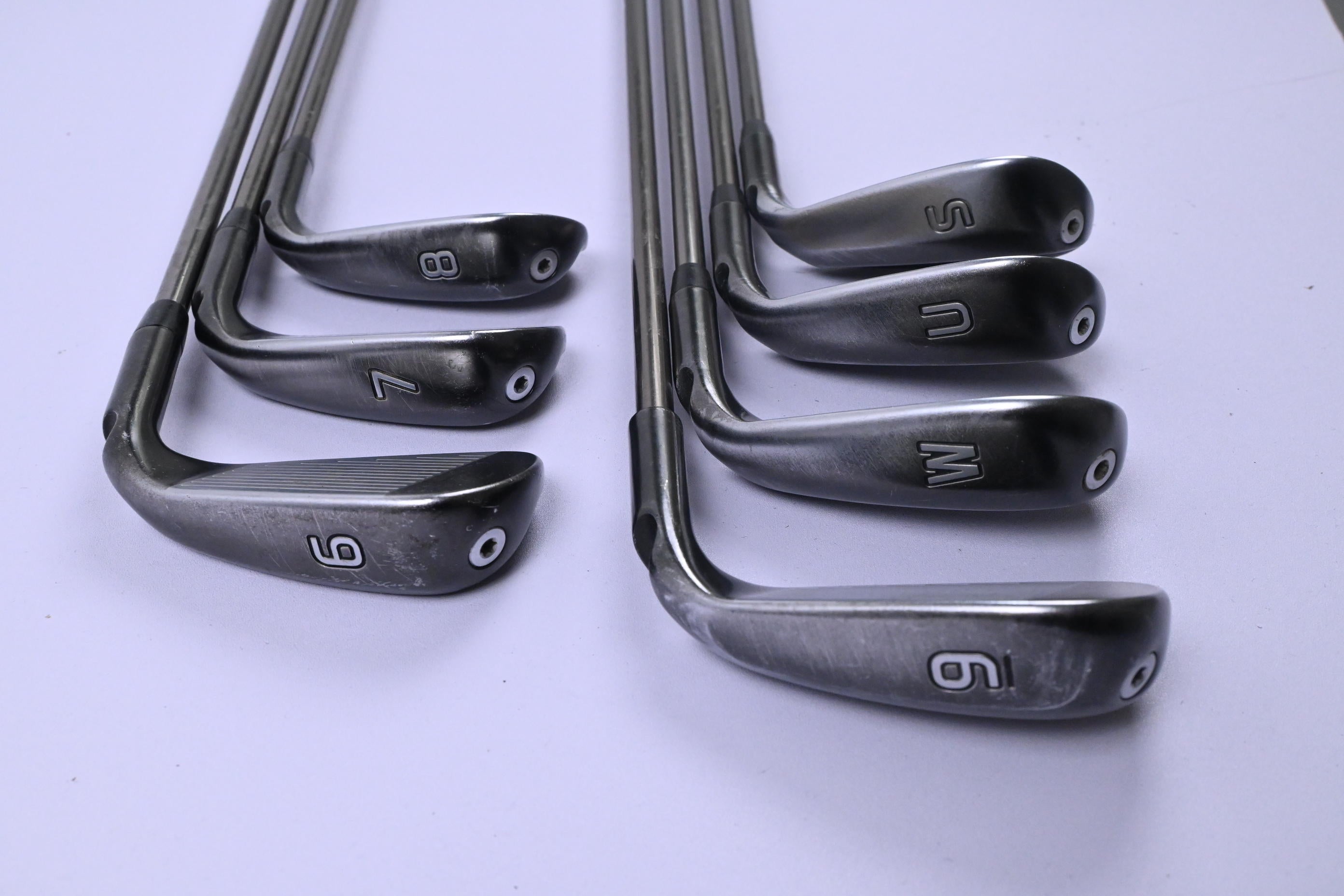 Left Hand Ping G710 Irons / 6-PW+GW+SW / White Dot / Regular Flex Recoil ES 780