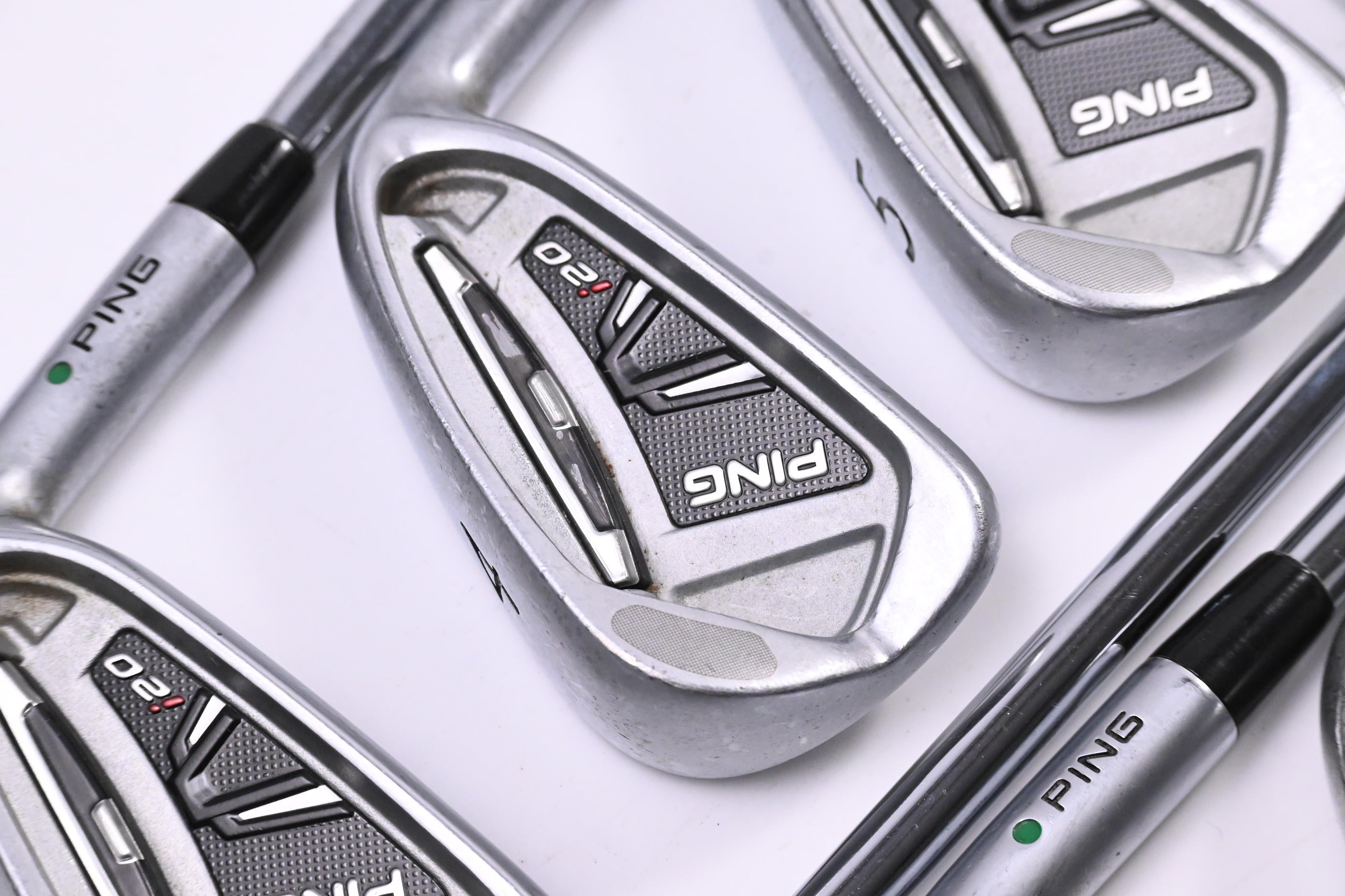 Ping i20 Irons / 3-PW+GW+SW / Green Dot / Regular Flex Ping CFS Shafts
