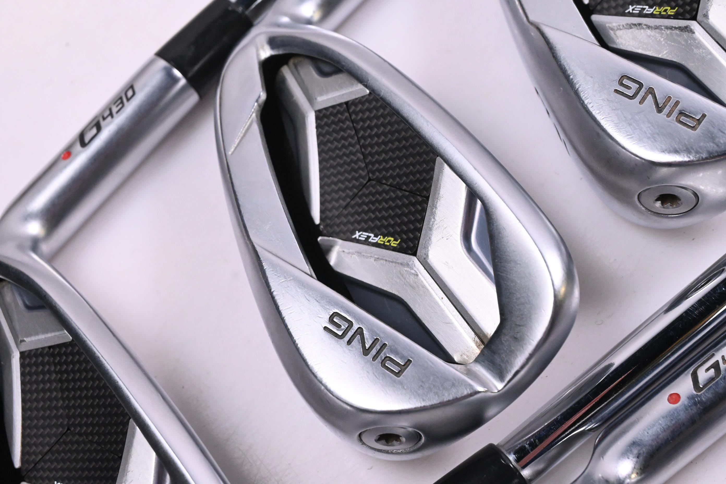 Ping G430 Irons / 7-PW+45°+50°+54°+58° / Red Dot / Stiff Flex KBS Tour 120