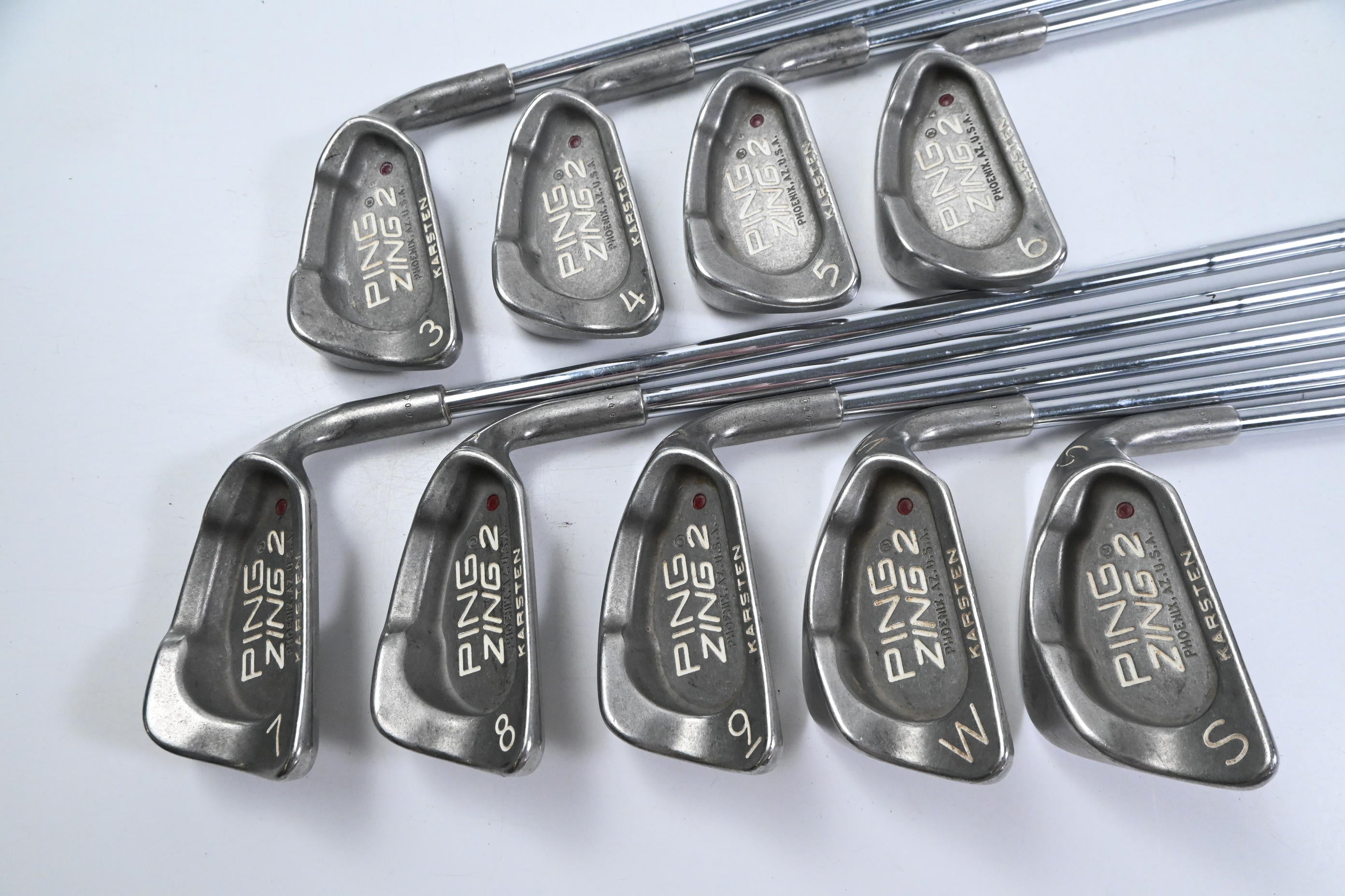 Ping Zing Irons / 3-PW+SW / Maroon / Stiff Flex Karsten JZ Shafts