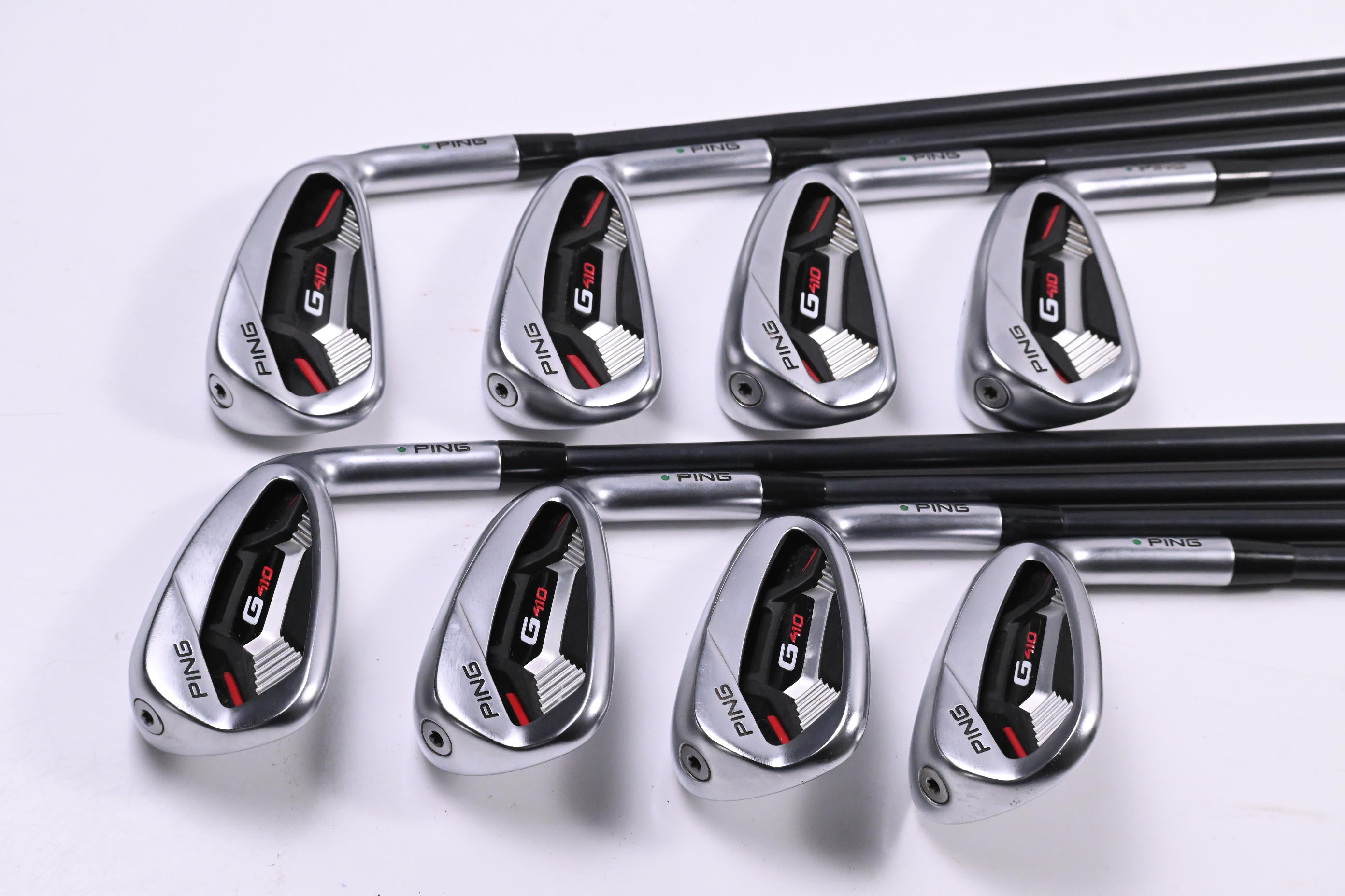 Ping G410 Irons / 4-PW+SW / Green Dot / Senior Flex Ping Alta CB Red Shafts
