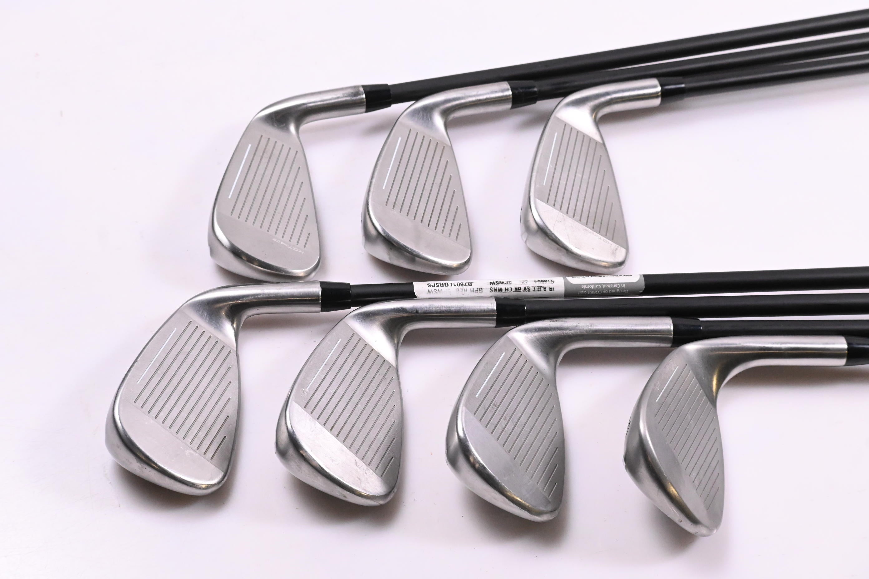 Left Hand Cobra Aerojet Irons / 5-PW+SW / Regular Flex KBS PGI 75 Shafts