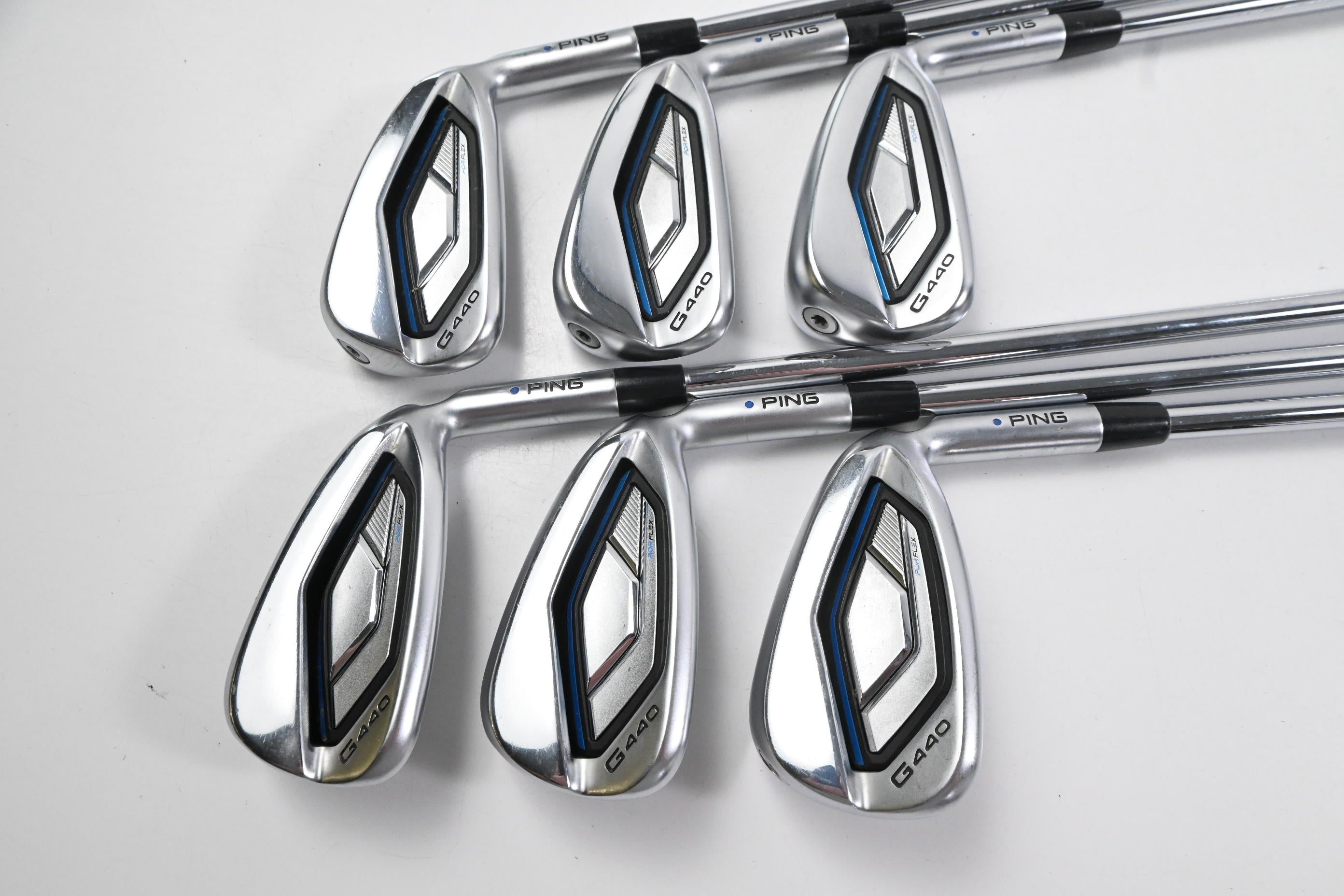 Ping G440 Irons / 5-PW / Blue Dot / Regular Flex Ping AWT 3.0 Shafts