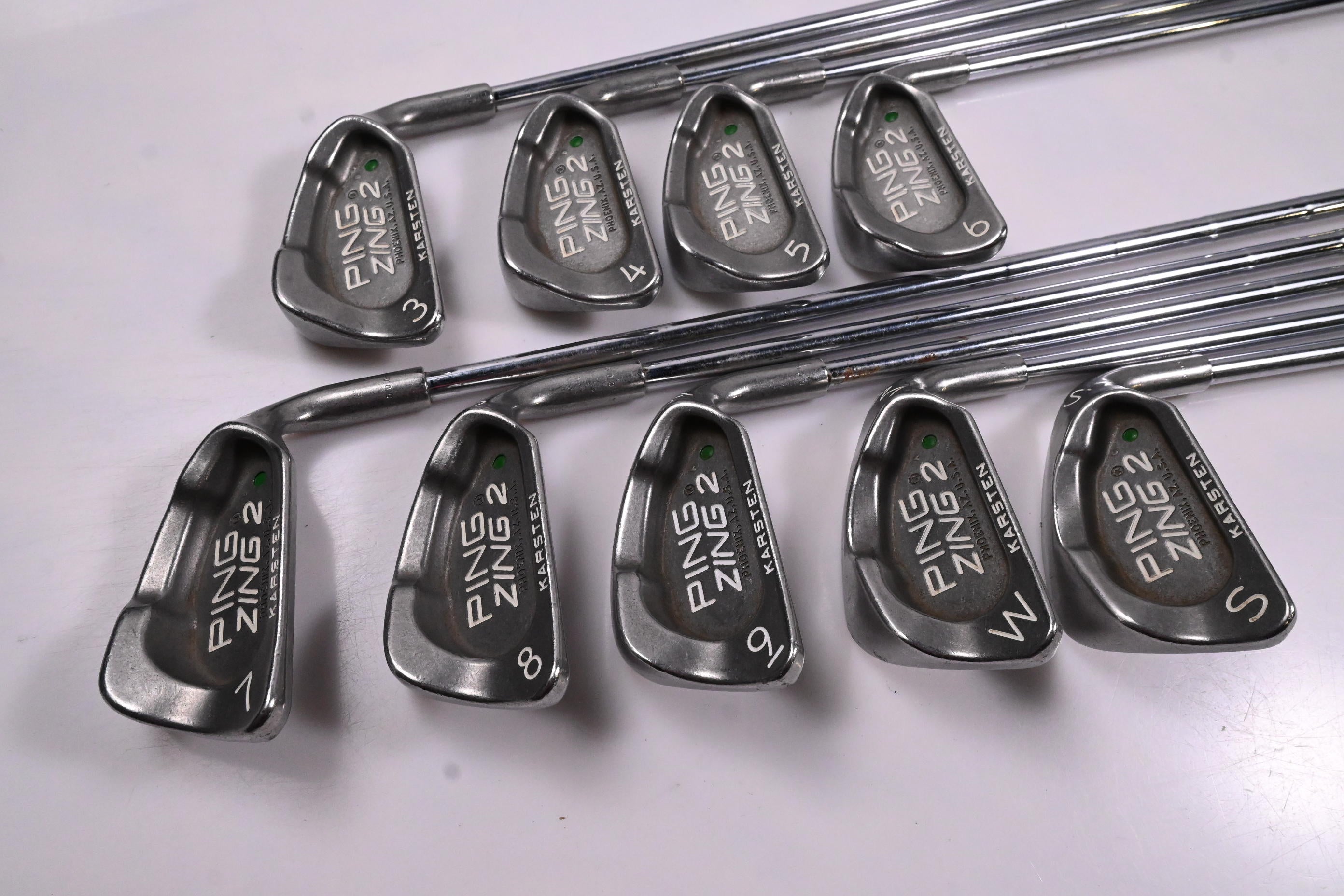 Ping Zing 2 Irons / 3-PW+SW / Green Dot / Stiff Flex Ping Karsten JZ Shafts