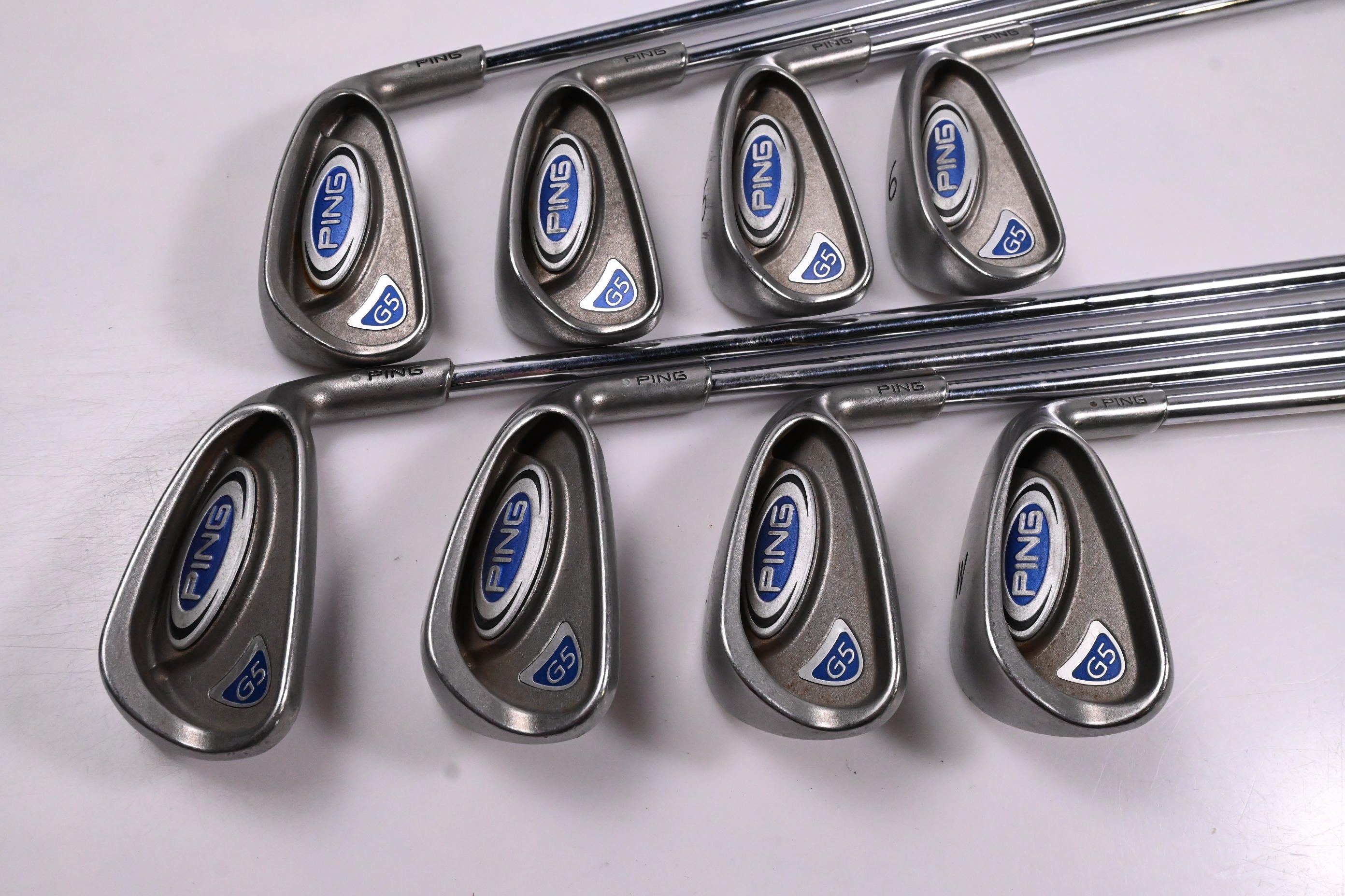 Ping G5 Irons / 3-PW / White Dot / Stiff Flex Steel Shafts