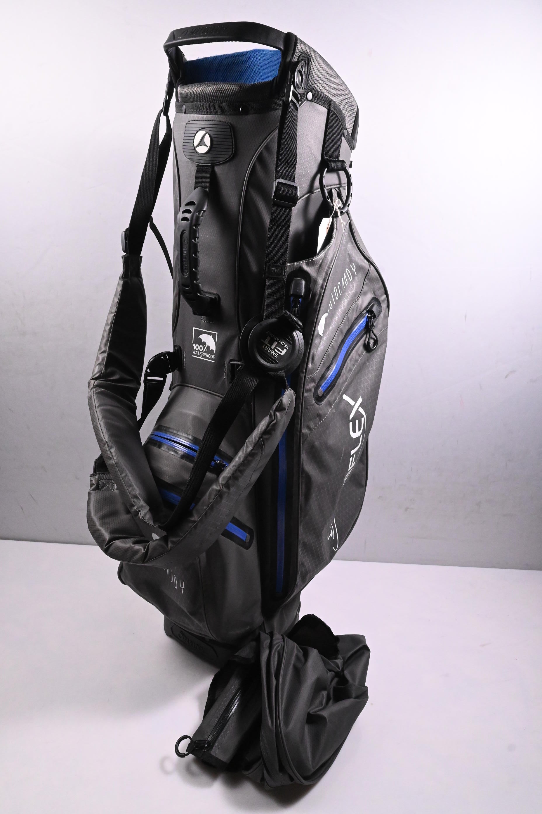 Motocaddy AquaFlex Waterproof Stand Bag / 5-Way Divider / Grey & Blue