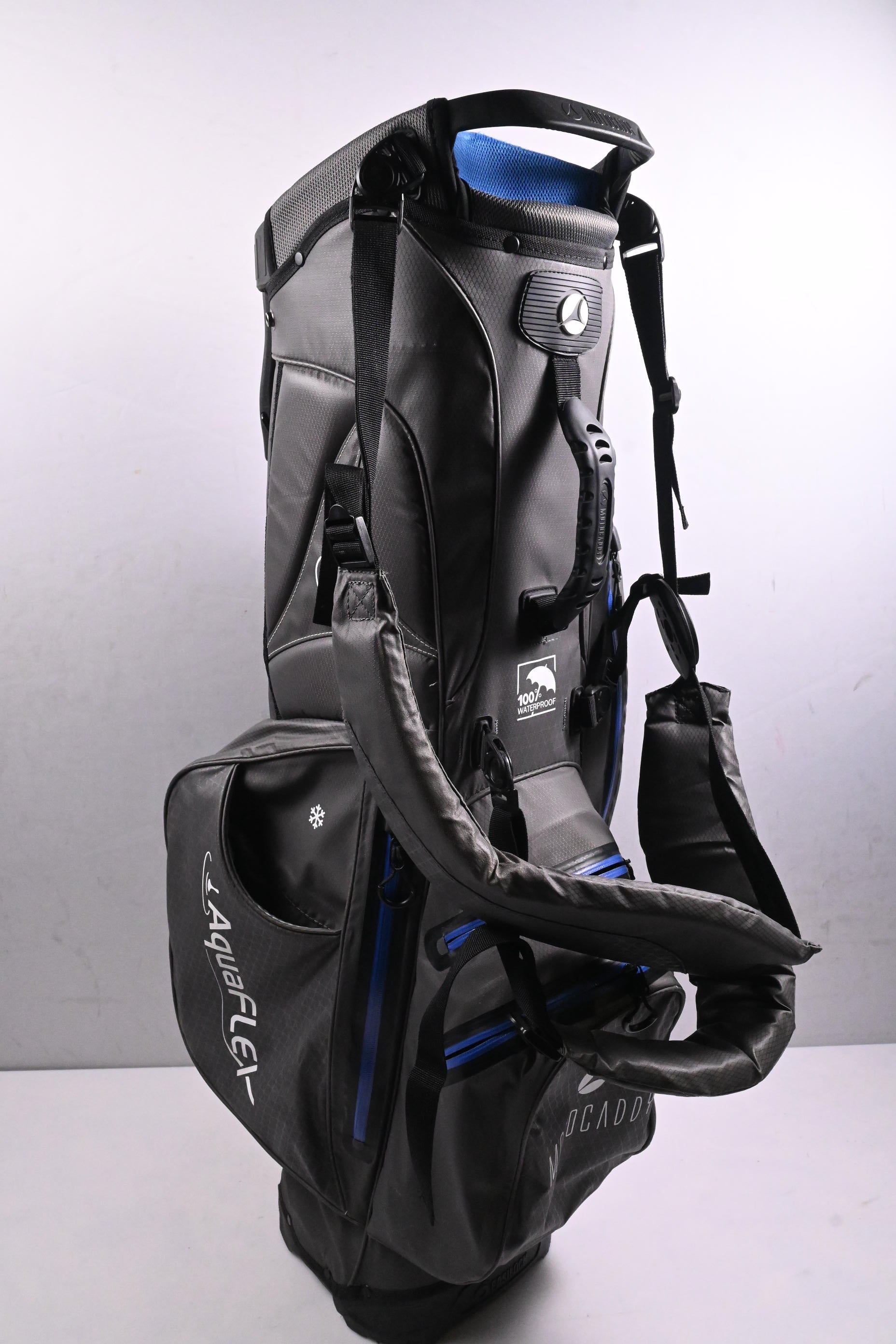 Motocaddy AquaFlex Waterproof Stand Bag / 5-Way Divider / Grey & Blue