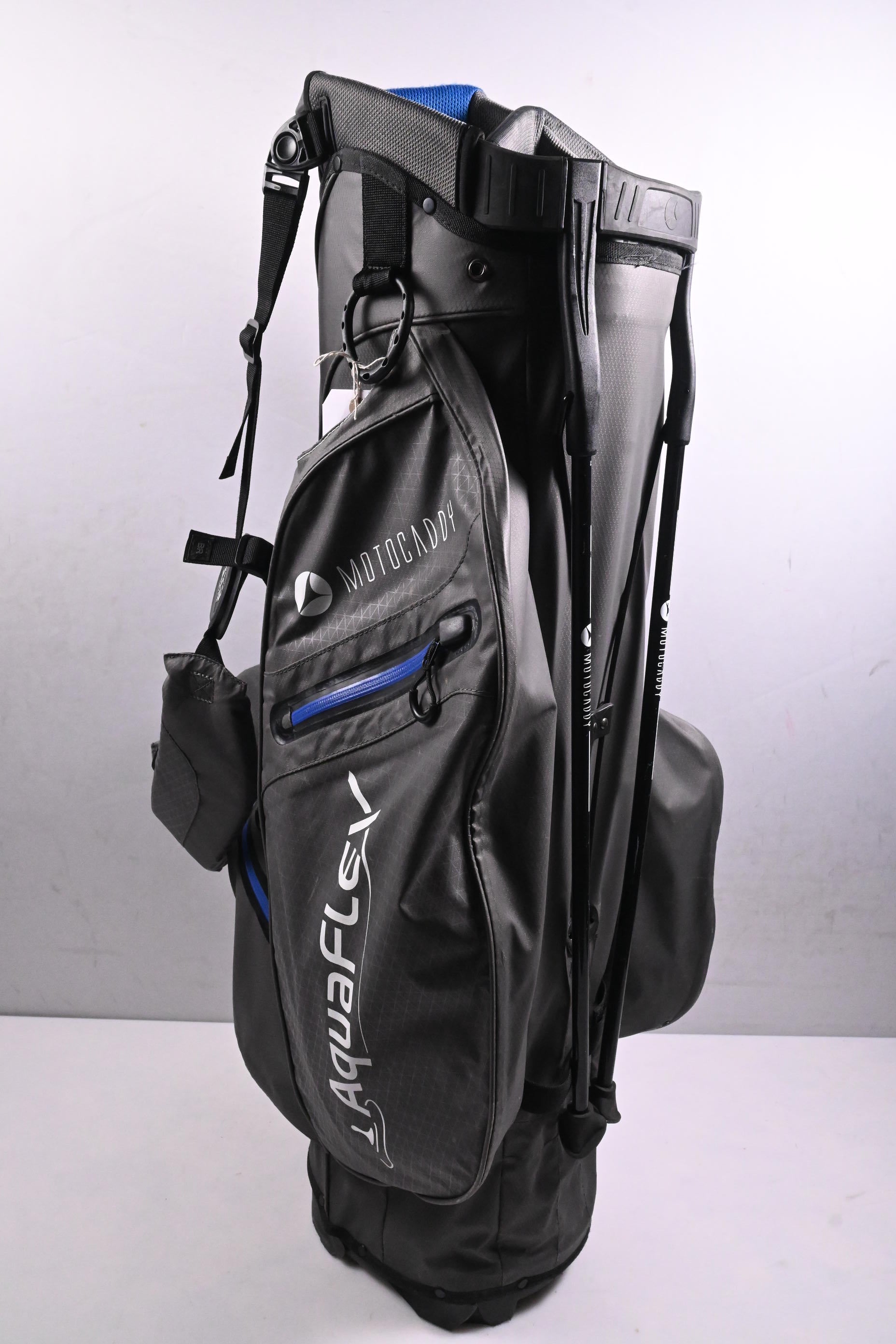 Motocaddy AquaFlex Waterproof Stand Bag / 5-Way Divider / Grey & Blue