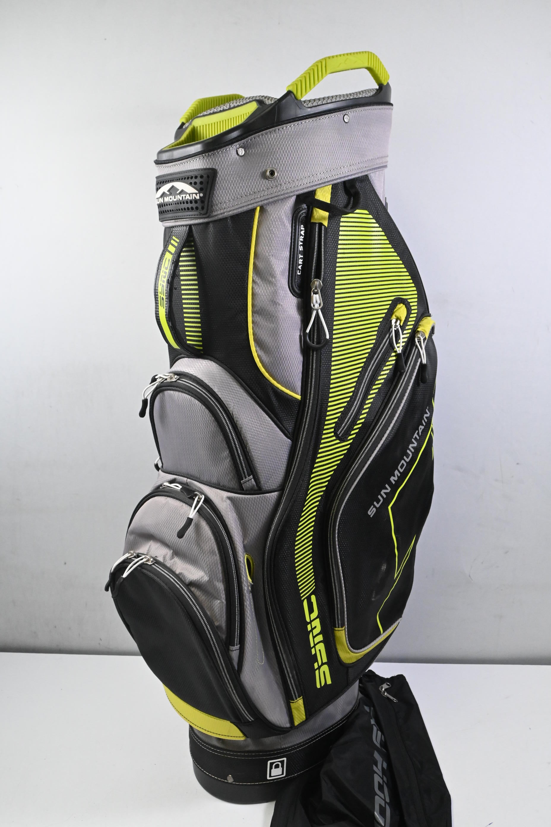 Sun Mountain SYNC Cart Bag / 15-Way Divider / Black, Silver & Neon