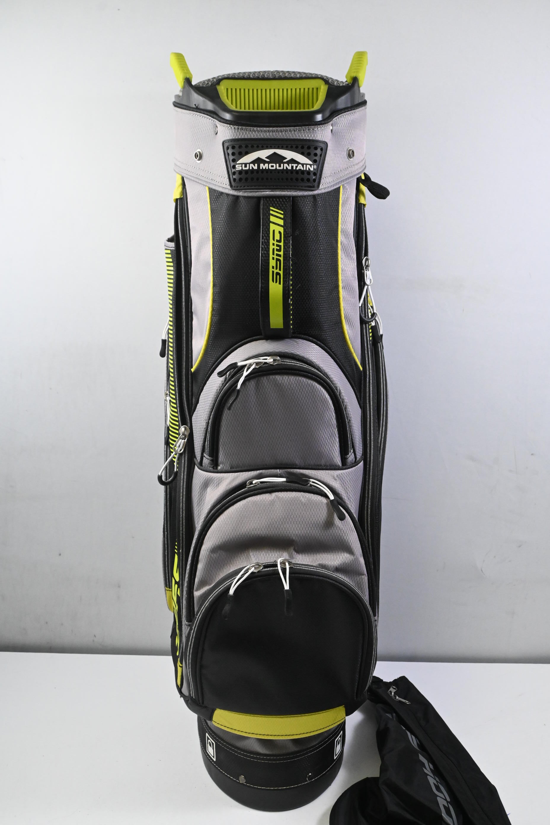 Sun Mountain SYNC Cart Bag / 15-Way Divider / Black, Silver & Neon