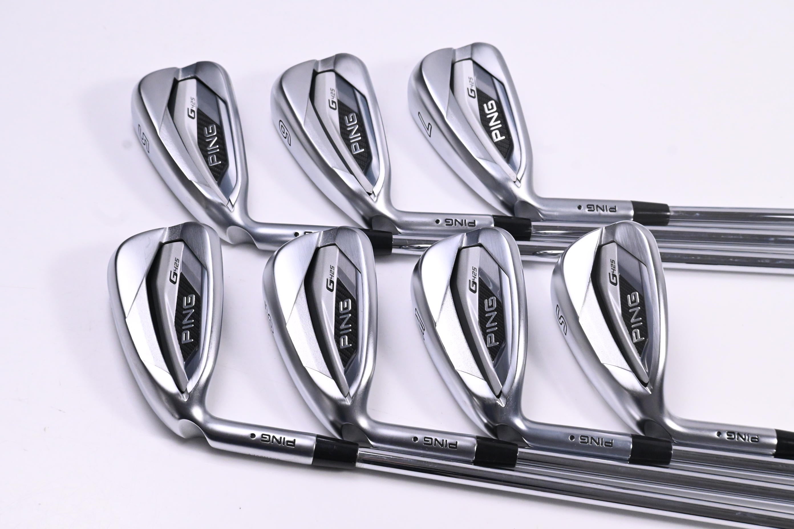 Left Hand Ping G425 Irons / 5-PW+SW / Black Dot / Regular Flex Ping AWT 2.0