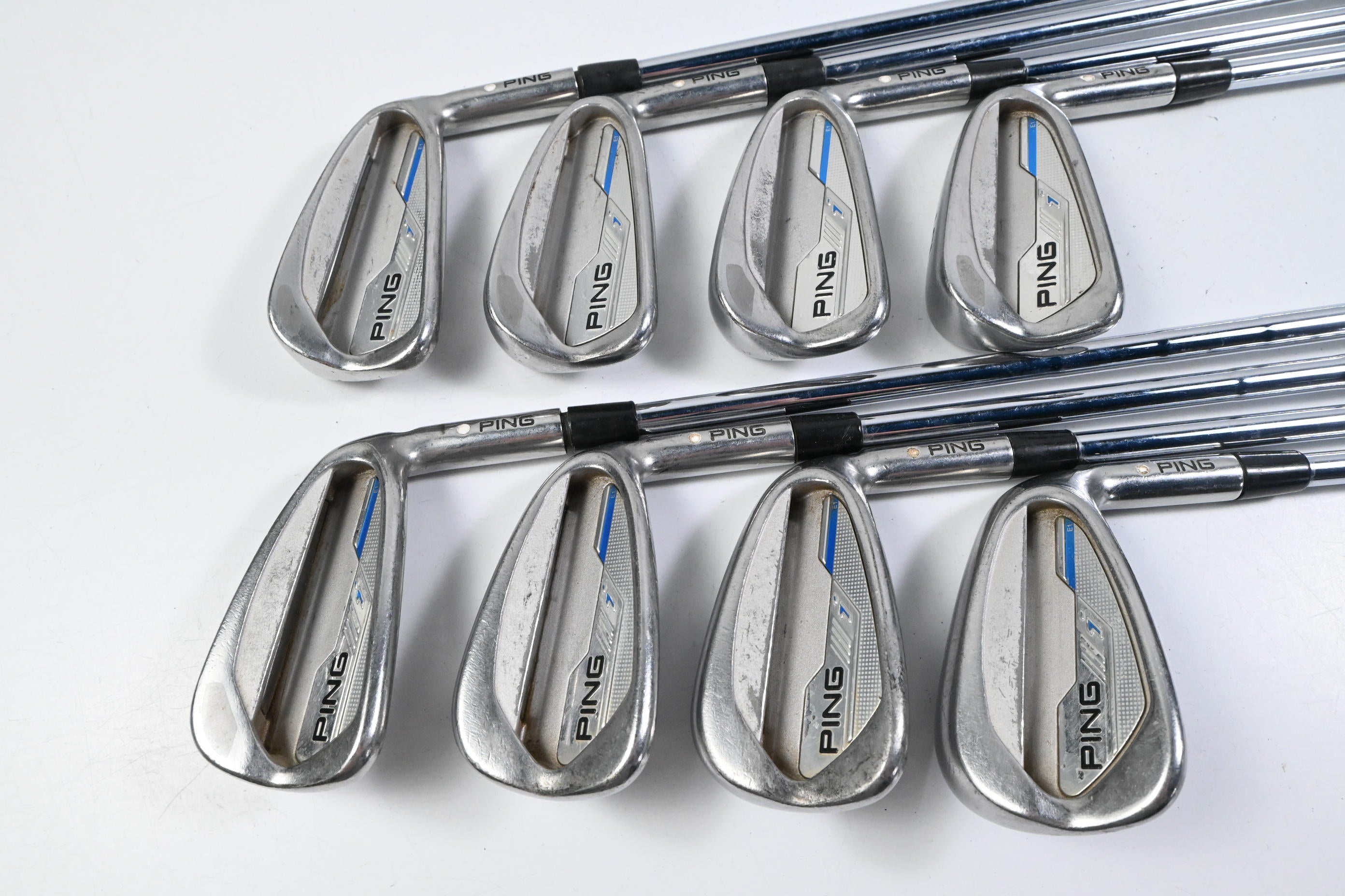 Ping i-Series E1 Irons / 3-PW / White Dot / X-Flex Ping AWT 2.0 Shafts