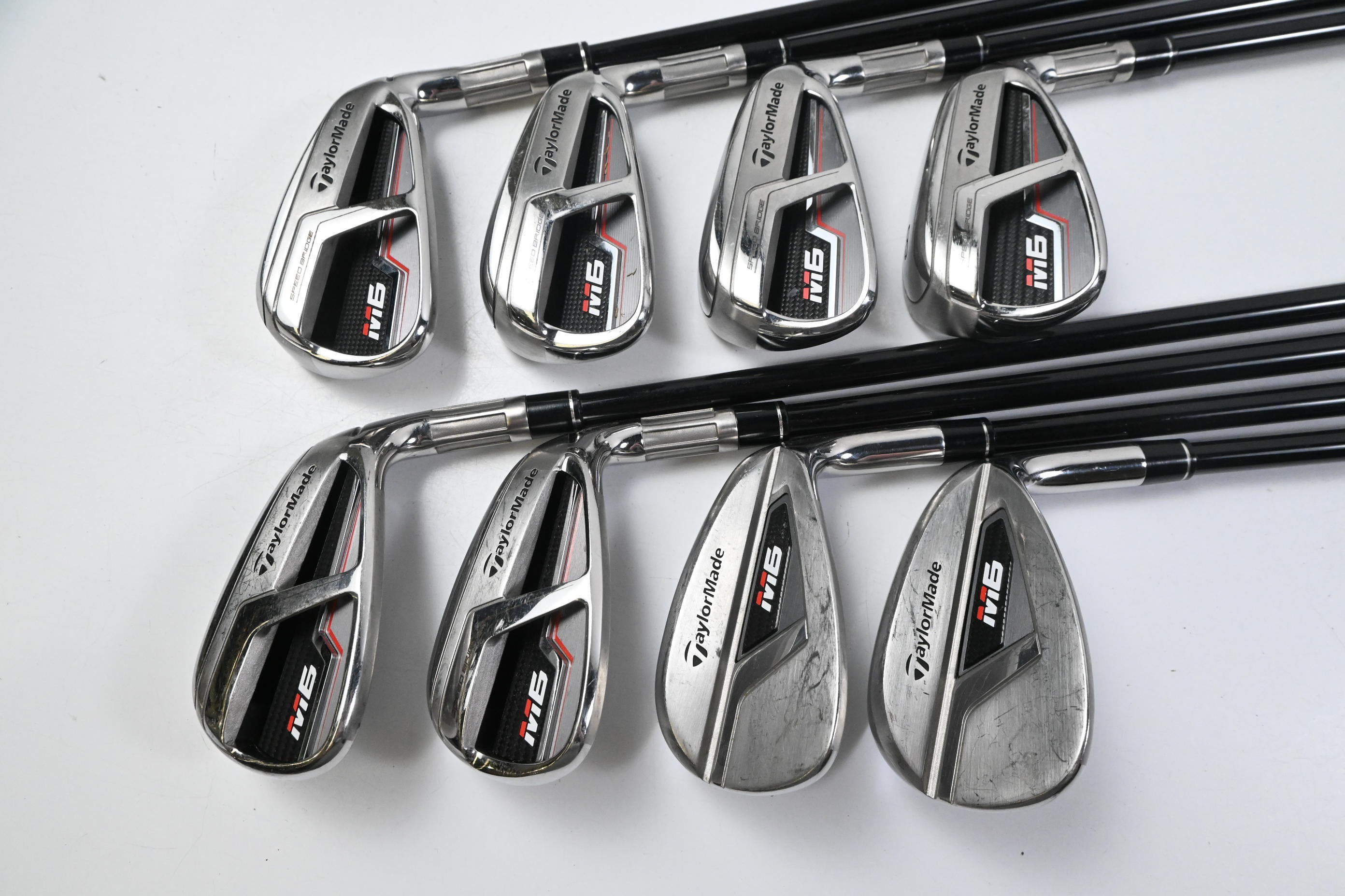 Taylormade M6 Irons / 5-PW+GW+SW / Senior Flex Fujikura Atmos Orange 5 Shafts