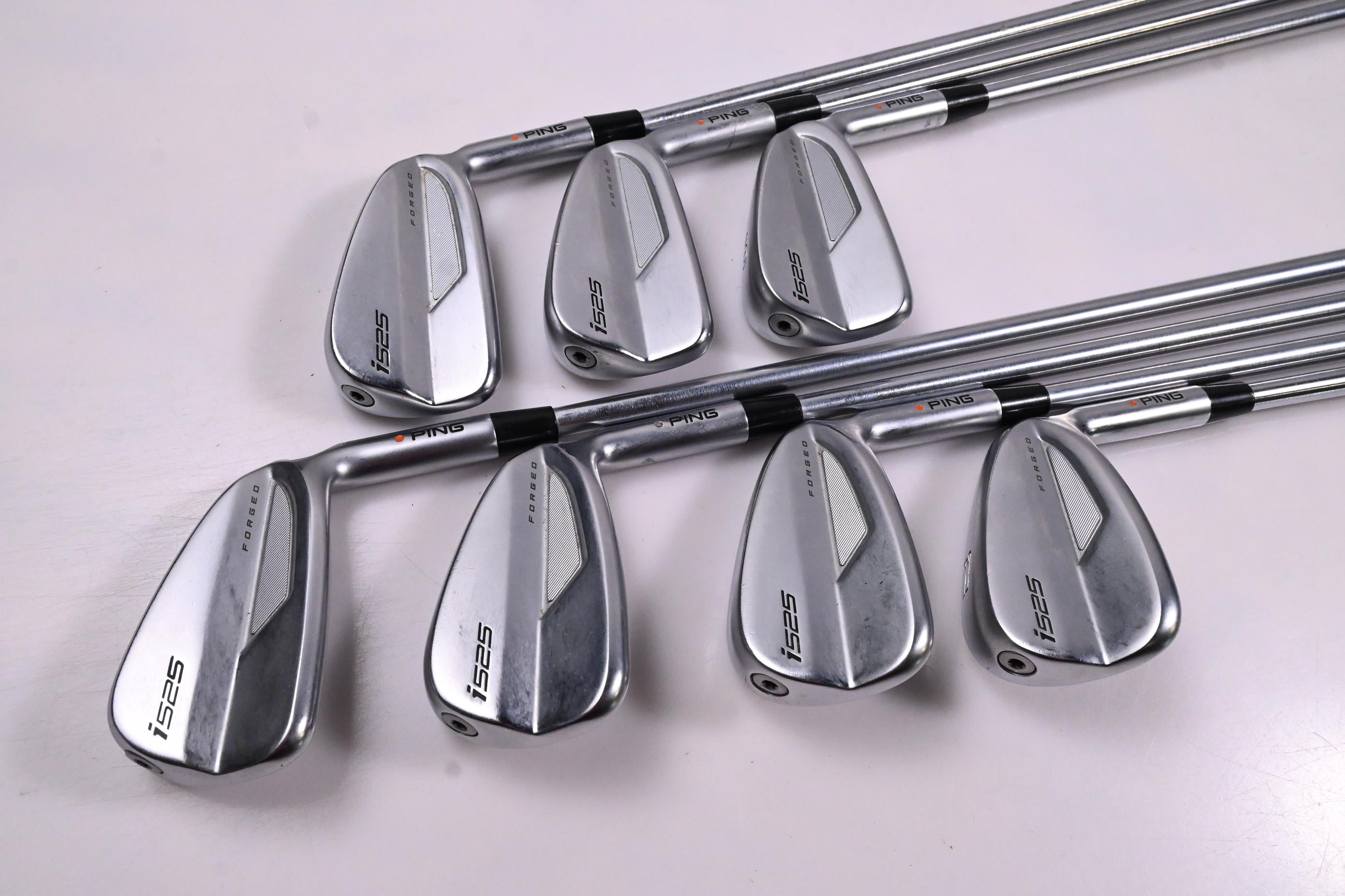 Ping i525 Irons / 4-PW / Orange Dot / Stiff Flex Project X LZ 120 Shafts