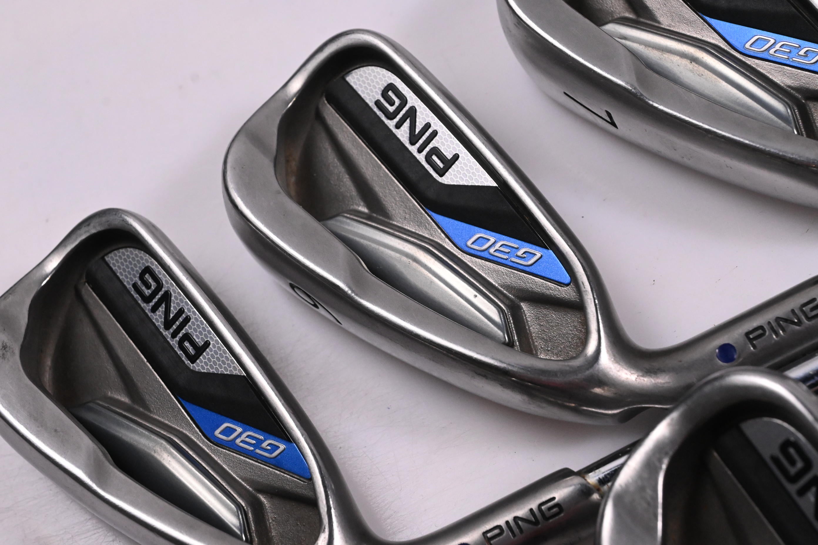 Left Hand Ping G30 Irons / 5-PW / Purple Dot / Regular Flex Ping CFS Shafts