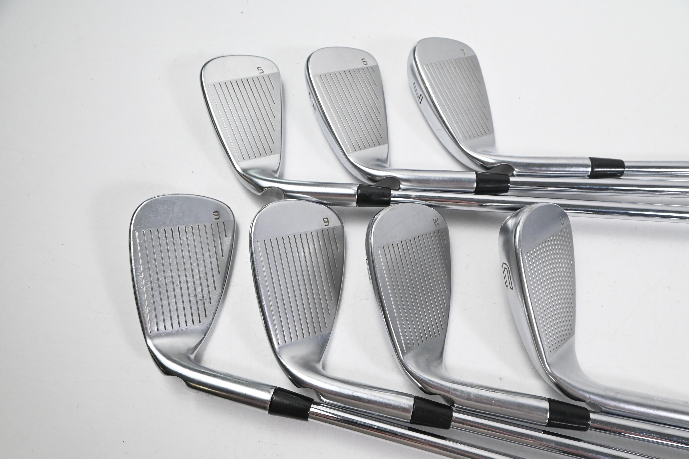 Ping G410 Irons / 5-PW+GW / Green Dot / Stiff Flex Ping AWT 2.0 Shafts
