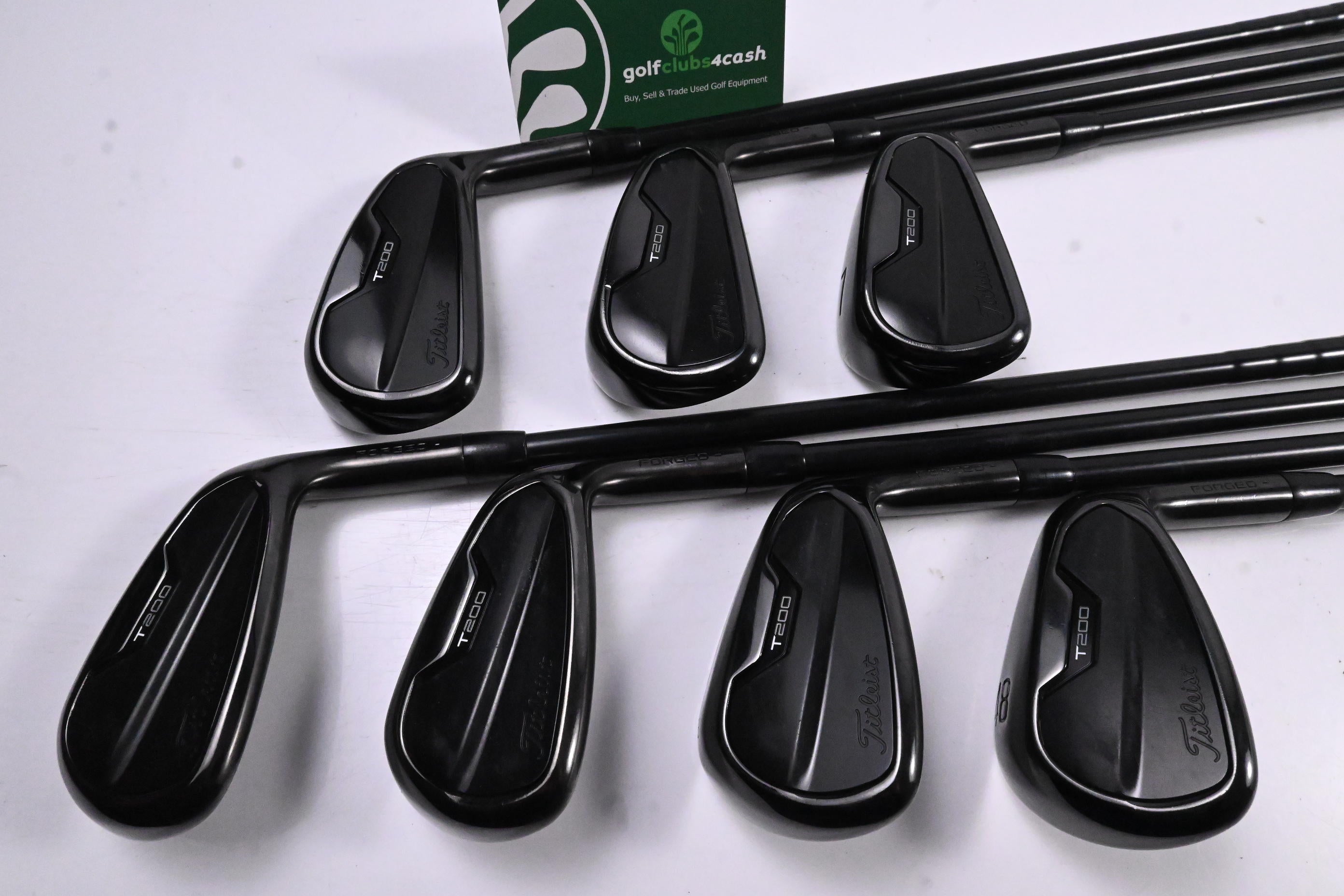 Titleist T200 Ltd Edition Black Irons / 5-PW+48 / Stiff Flex AMT Black S300