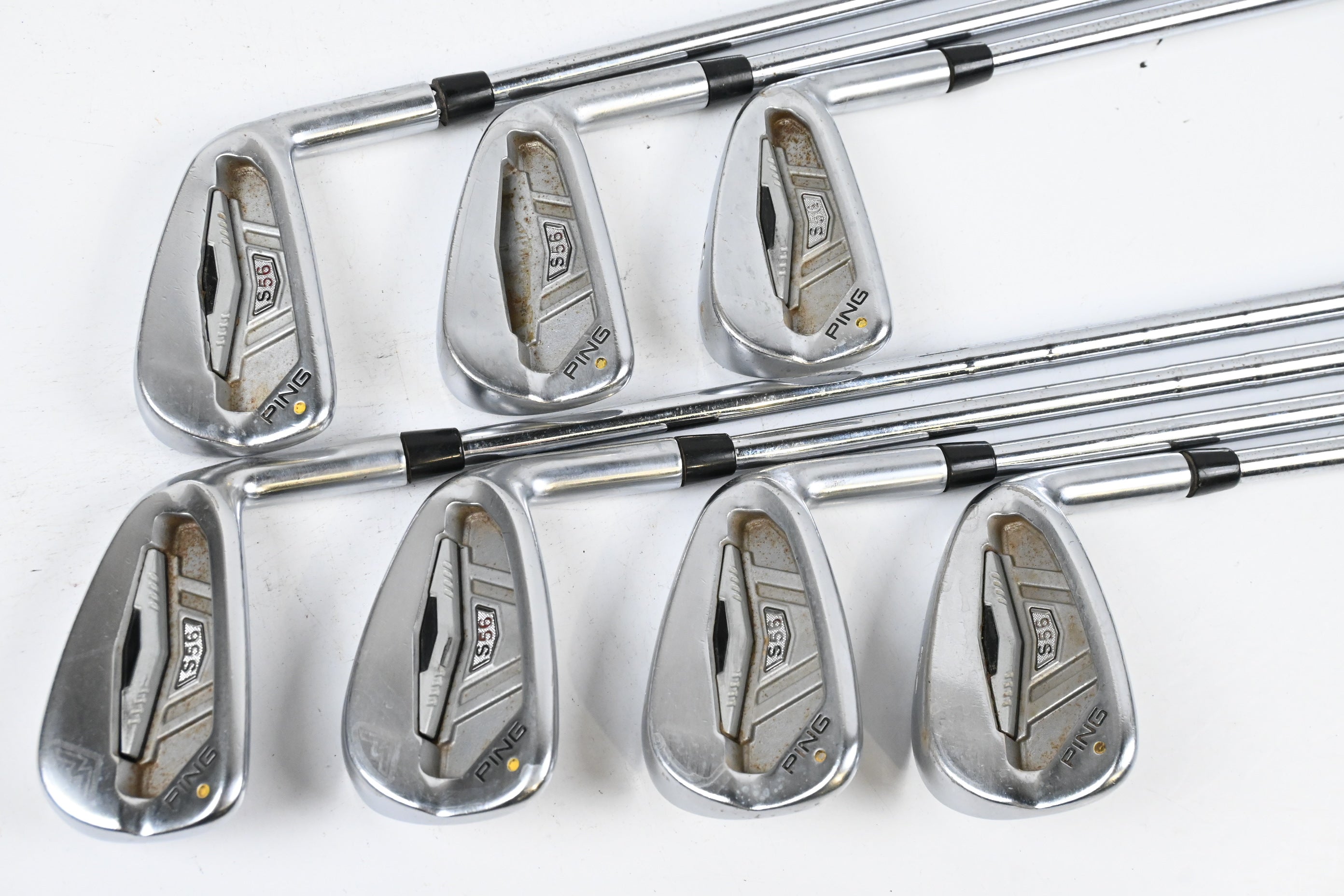 Ping S56 Irons / Yellow Dot / 4-PW / Stiff Flex KBS Tour 120 Shafts