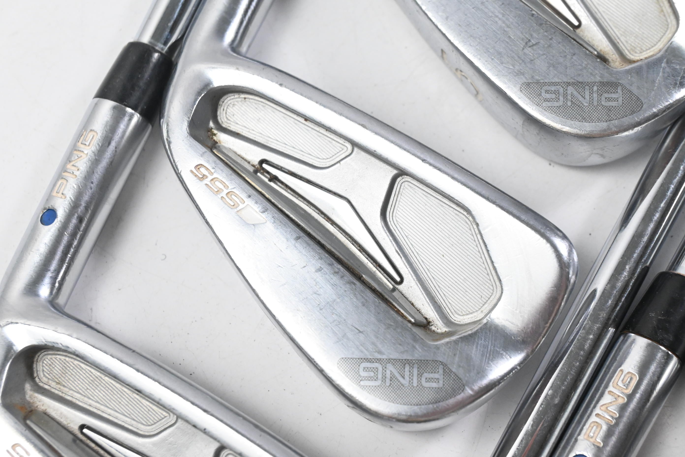 Ping S55 Irons / 3-9i / Blue Dot / Stiff Flex Dynamic Gold Steel Shafts