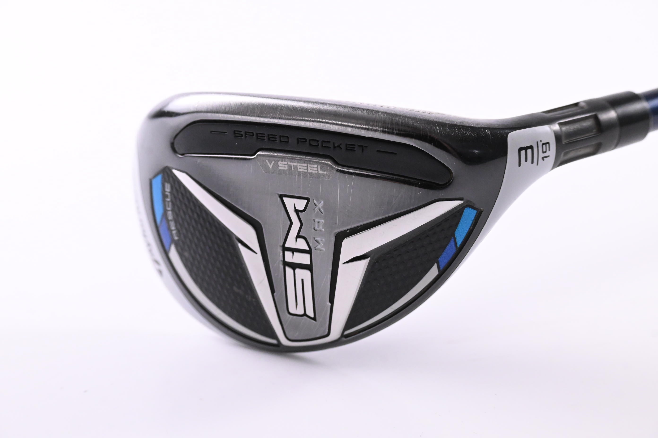 Taylormade SIM Max #3 Hybrid / 19 Degree / Stiff Flex Fujikura Ventus Blue 7 Shaft