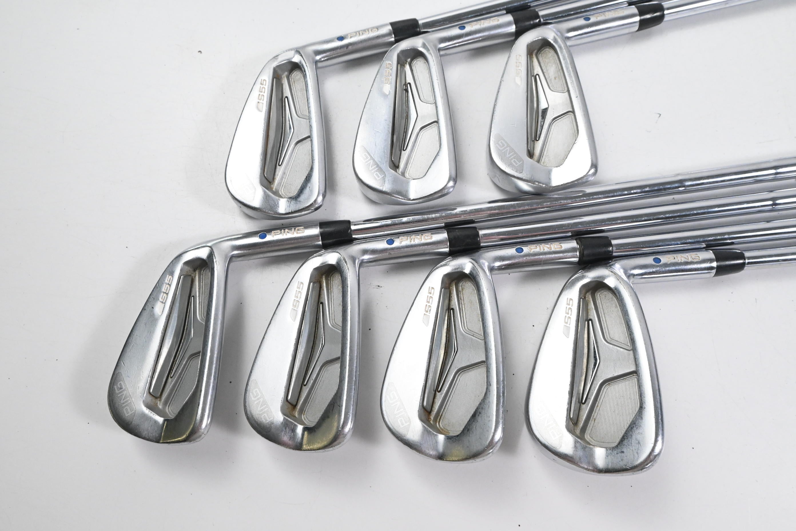 Ping S55 Irons / 3-9i / Blue Dot / Stiff Flex Dynamic Gold Steel Shafts