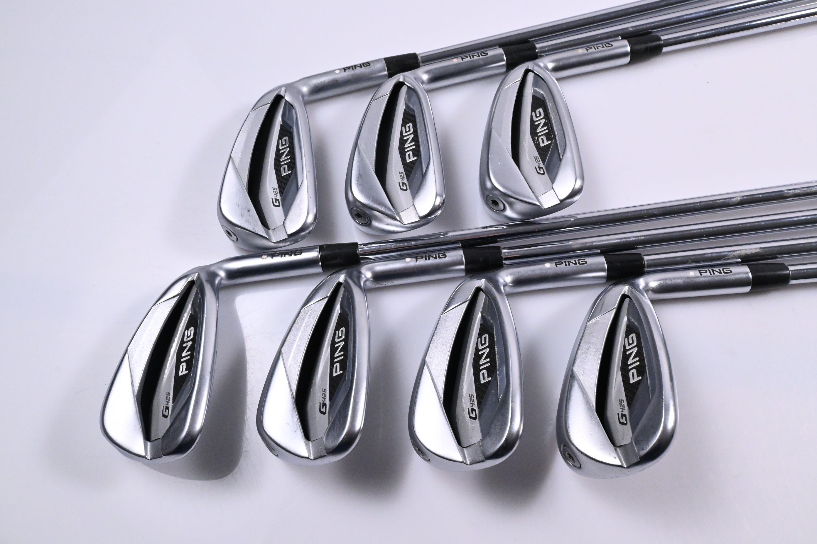 Ping G425 Irons / 5-PW+SW / White Dot / Regular Flex Ping AWT 2.0 Shafts