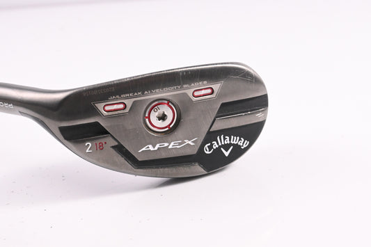 Left Hand Callaway Apex Pro 21 #2 Hybrid / 18 Degree / Regular Flex MMT 70 Shaft