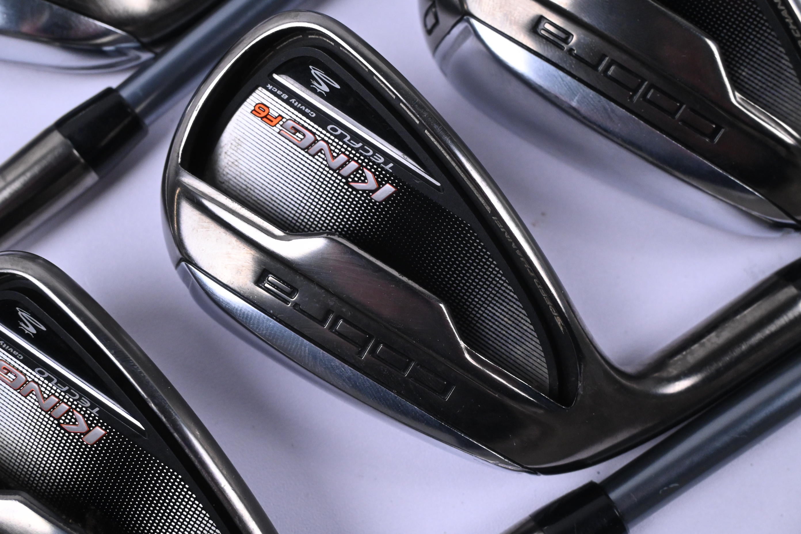 Left Hand Cobra King F6 Irons / 5-PW / Regular Flex OZIK MFS Q4 Red Tie 65