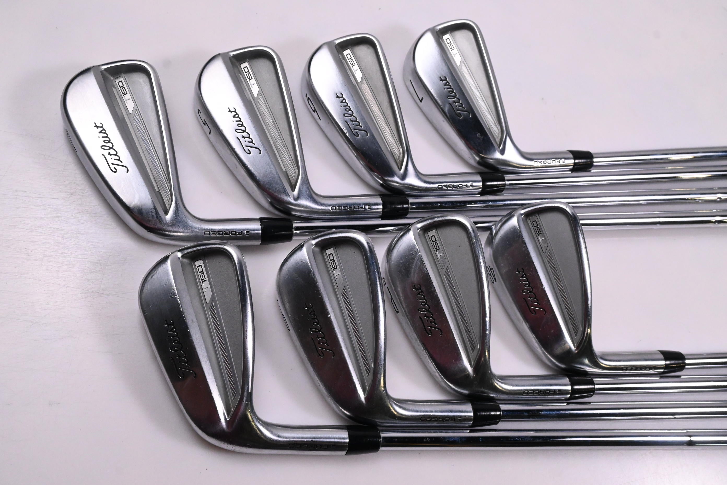 Left Hand Titleist T150 2023 Irons / 4-PW+48° / Stiff Flex True Temper AMT White