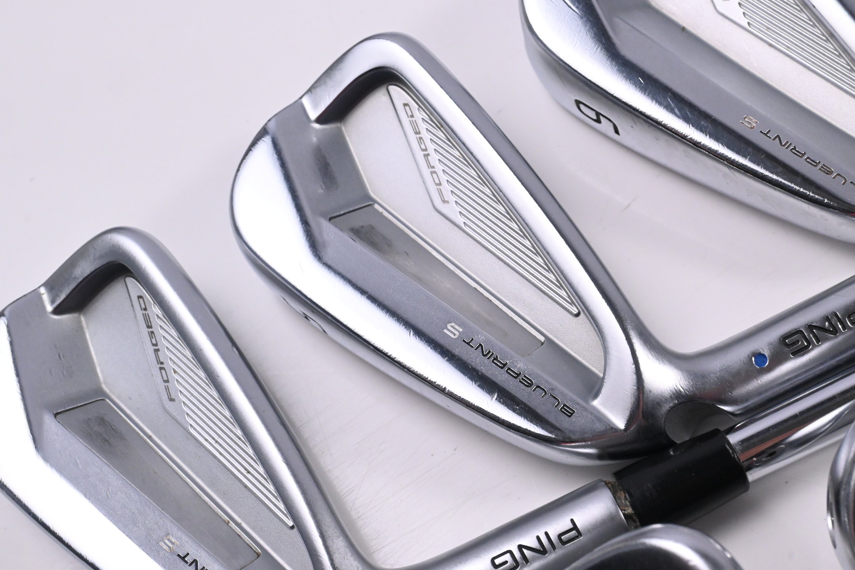 Left Hand Ping Blueprint S Irons / 4-PW / Blue Dot / Stiff Flex Dynamic Gold 120