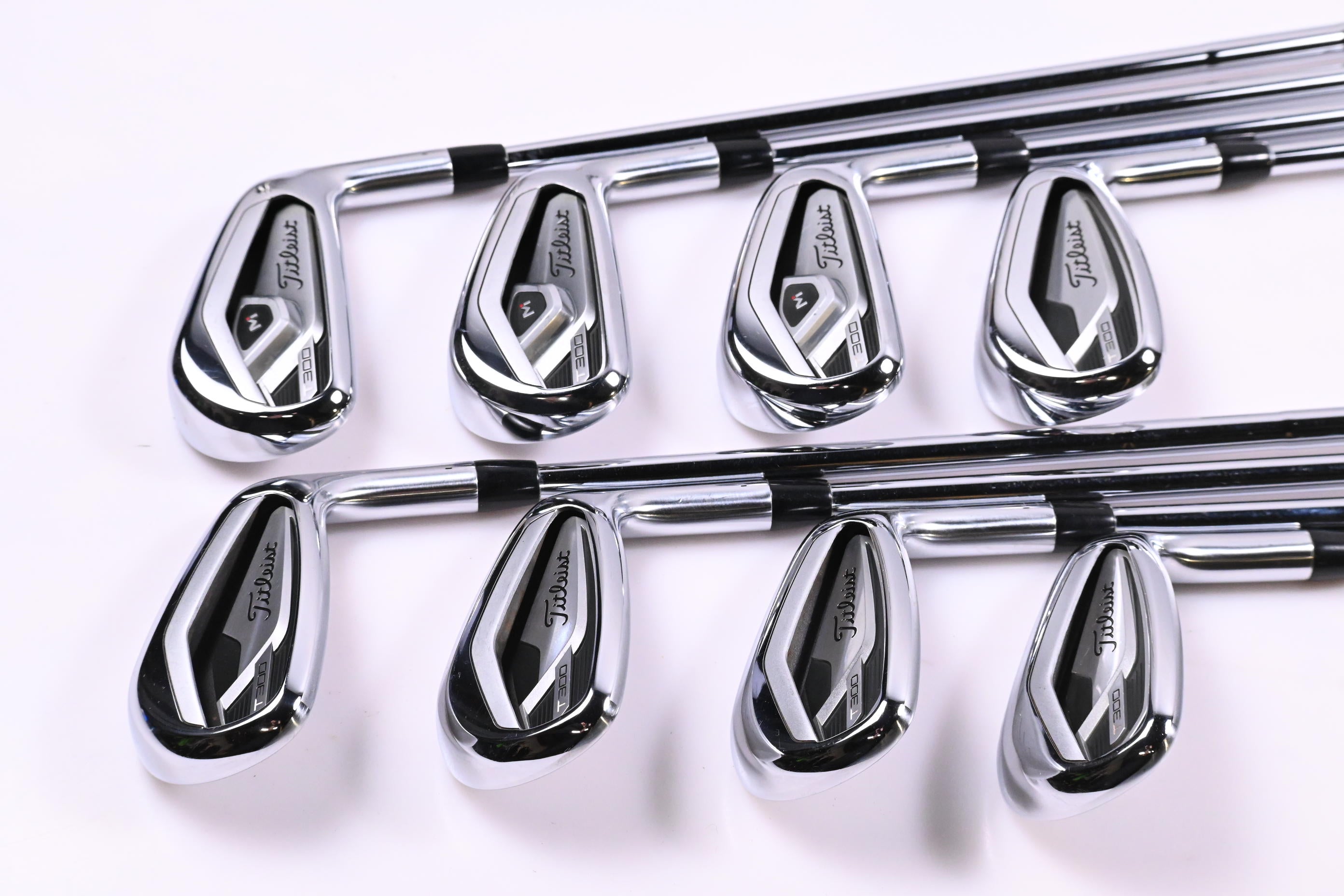 Titleist T300 2021 Irons / 5-PW+48°+53° / Stiff Flex AMT Tour White S300 Shafts