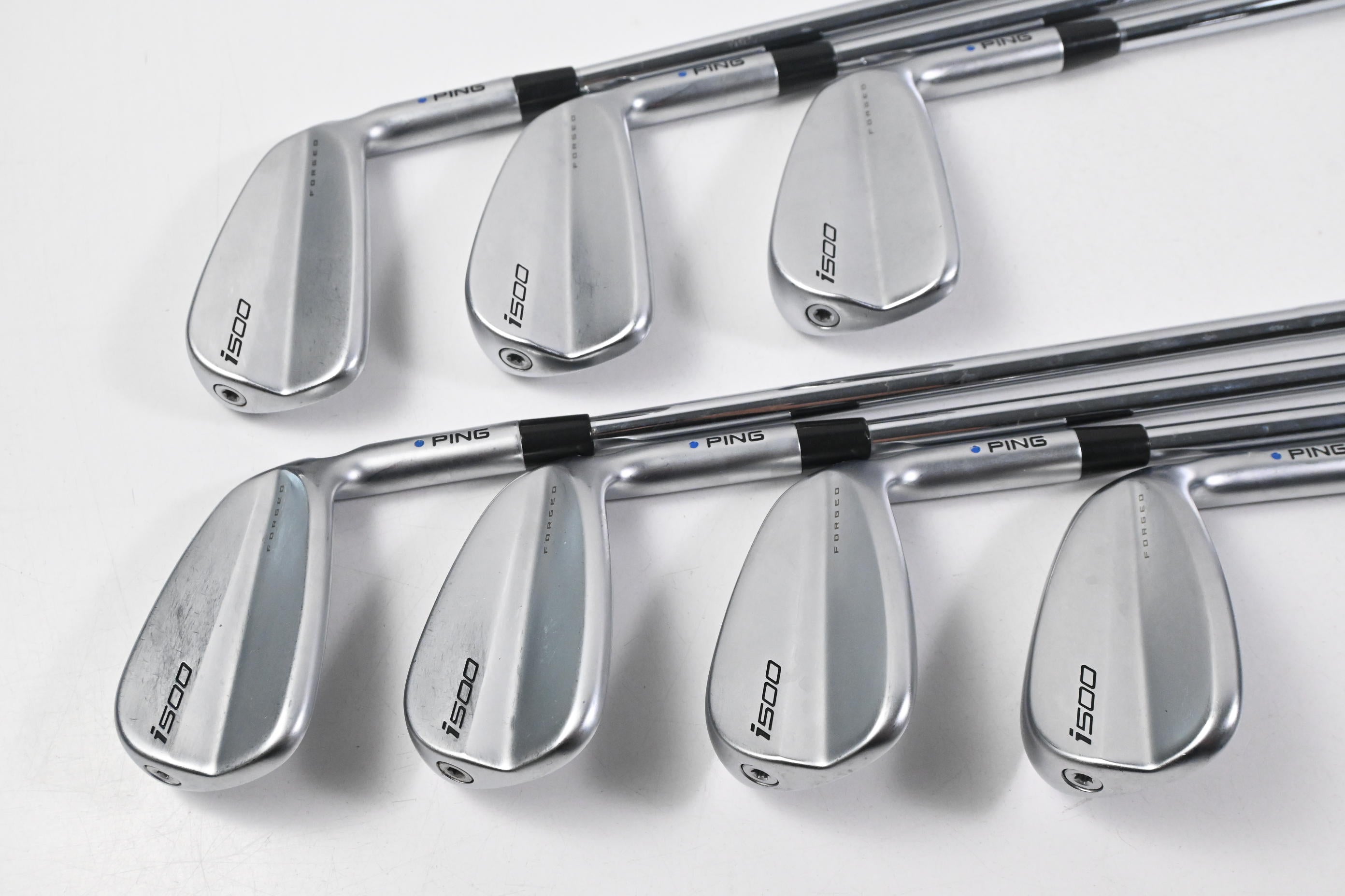 Ping i500 Irons / 5-PW+GW / Blue Dot / Stiff Flex Ping AWT 2.0 Shafts