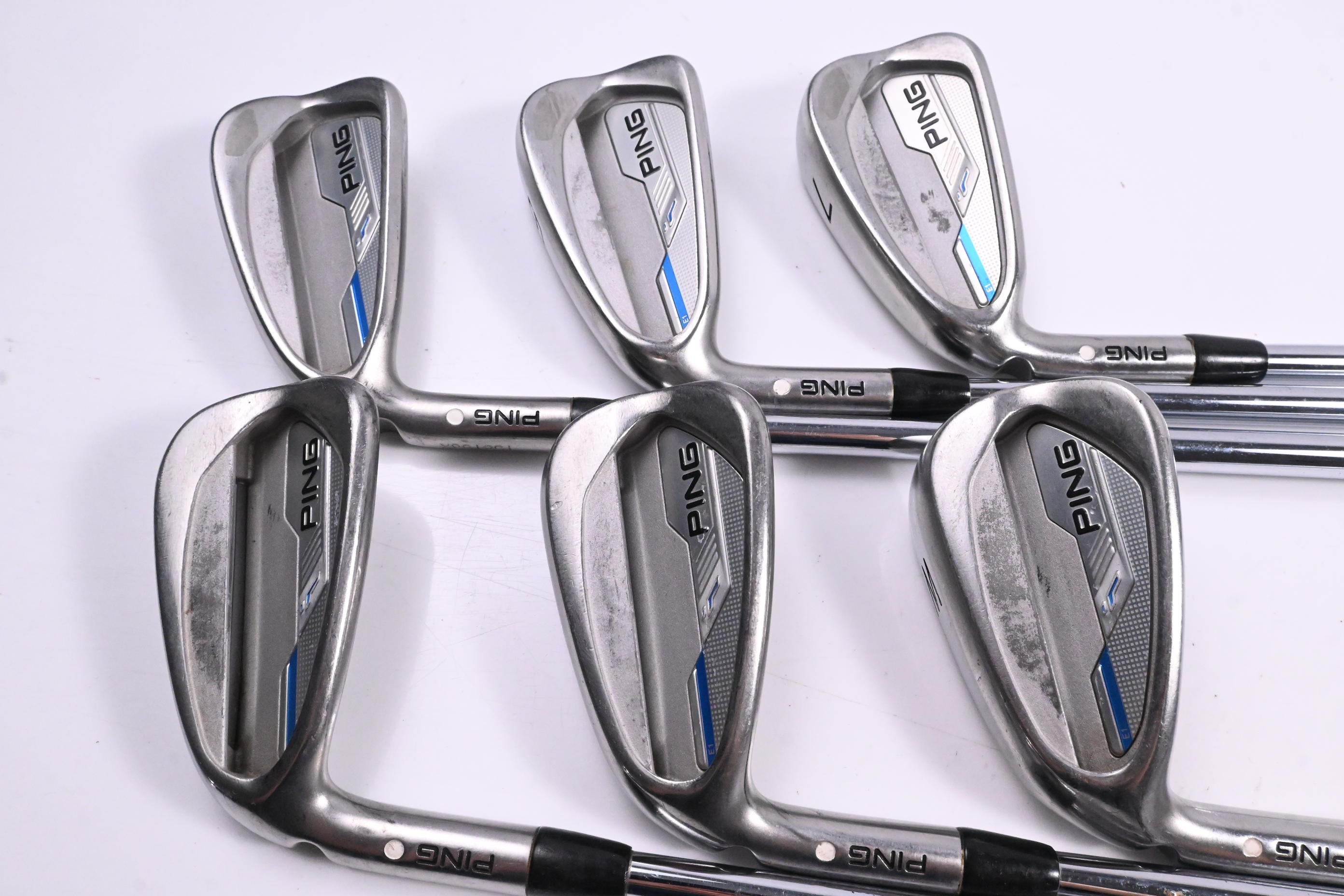 Left Hand Ping i-Series E1 Irons / 5-PW / White Dot / Stiff Flex Project X