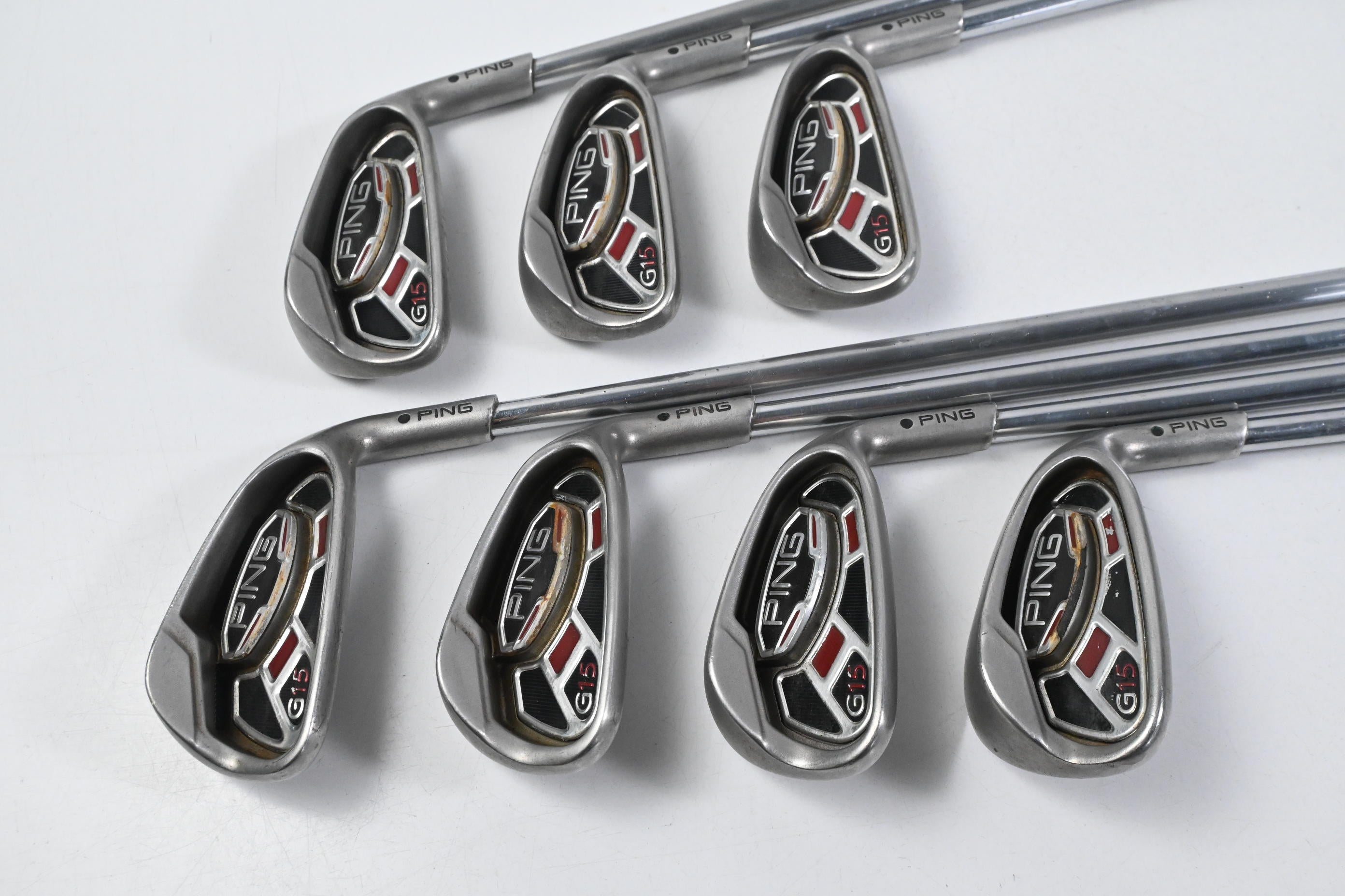 Ping G15 Irons / 4-PW / Black Dot / Regular Flex Ping AWT Shafts