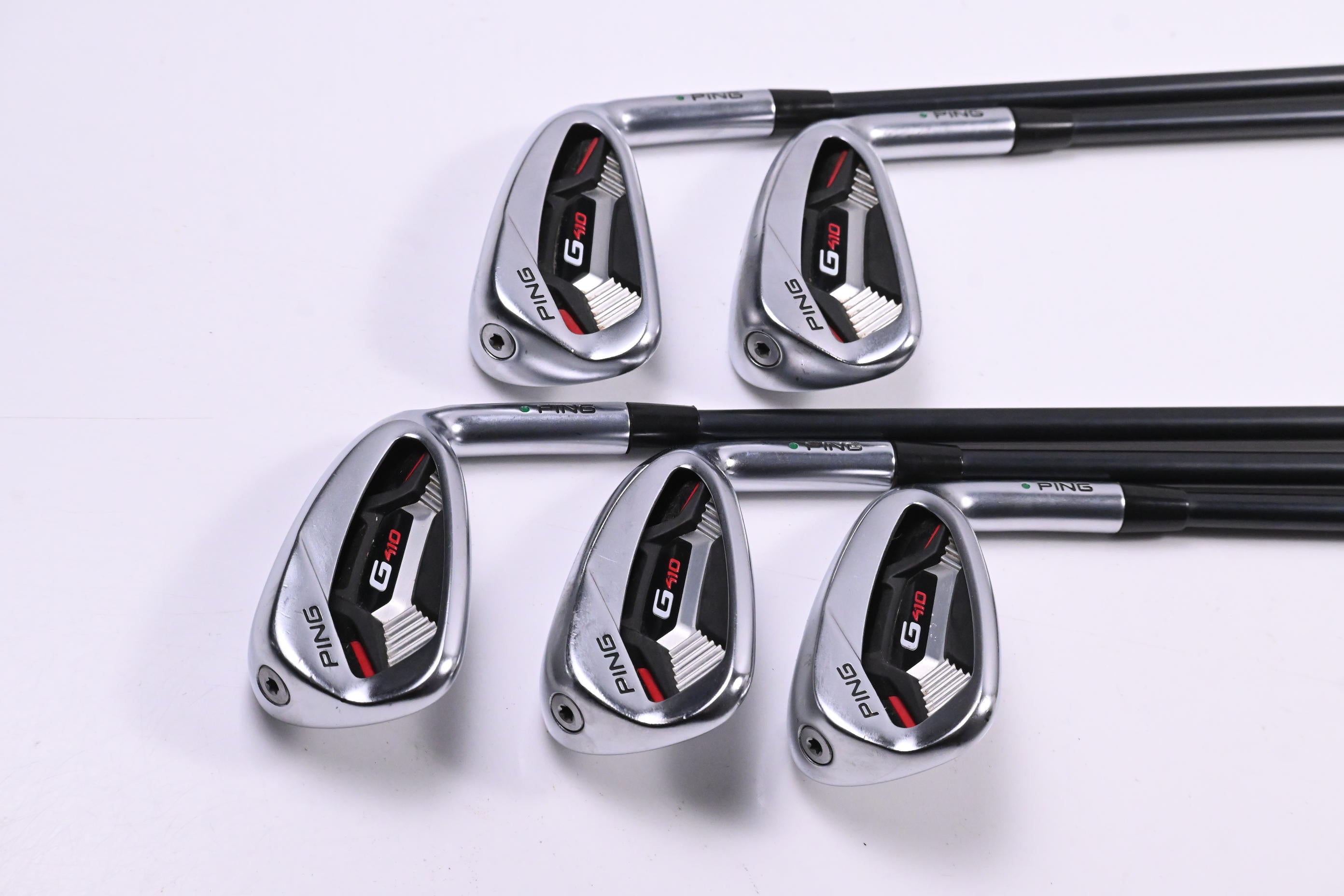 Ping G410 Irons / 6-PW / Green Dot / Senior Flex Ping ALTA CB Red AWT Shafts