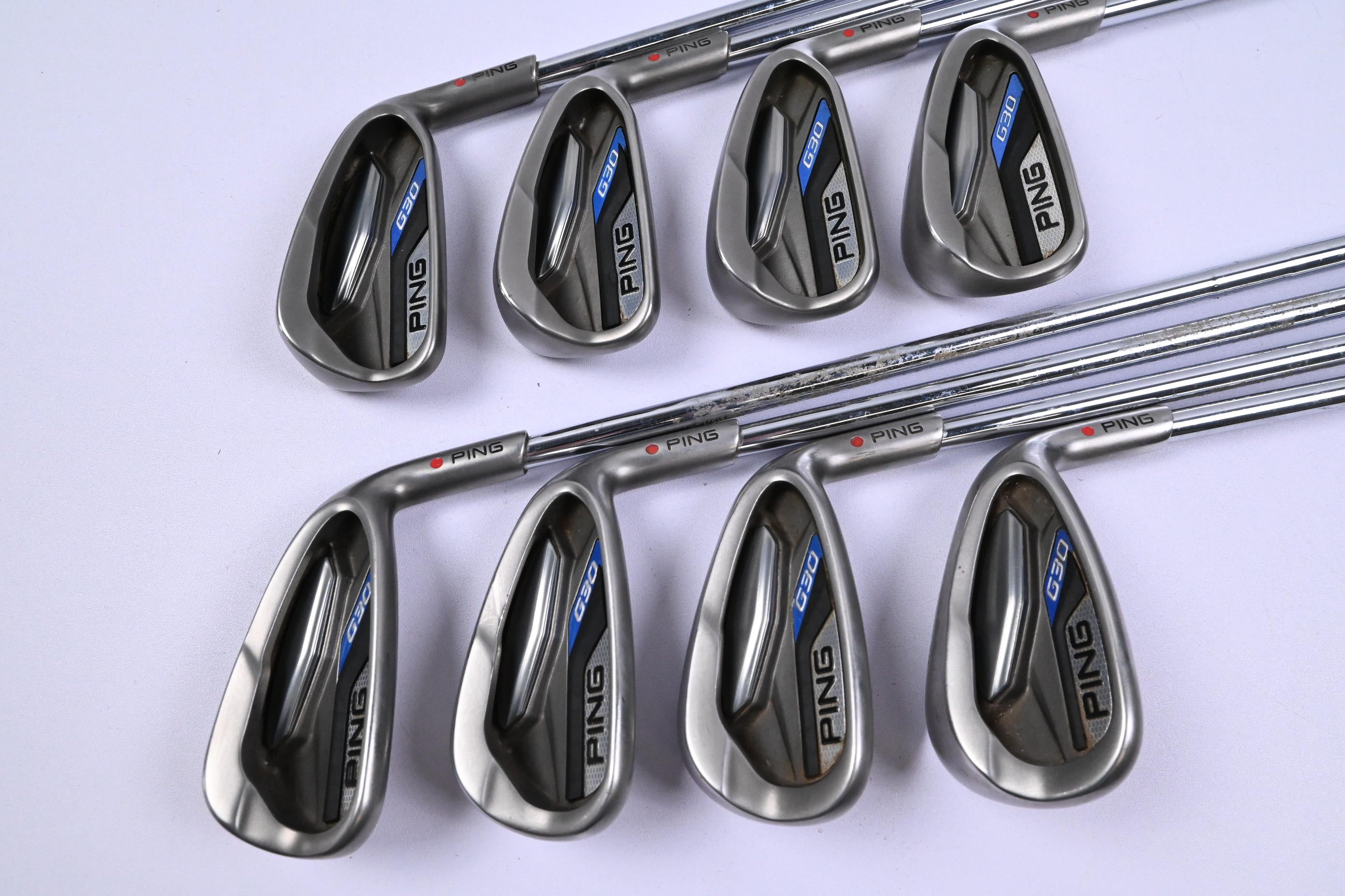 Ping G30 Irons / 4-PW+SW / Red Dot / Senior Flex Ping CFS Distance Shafts