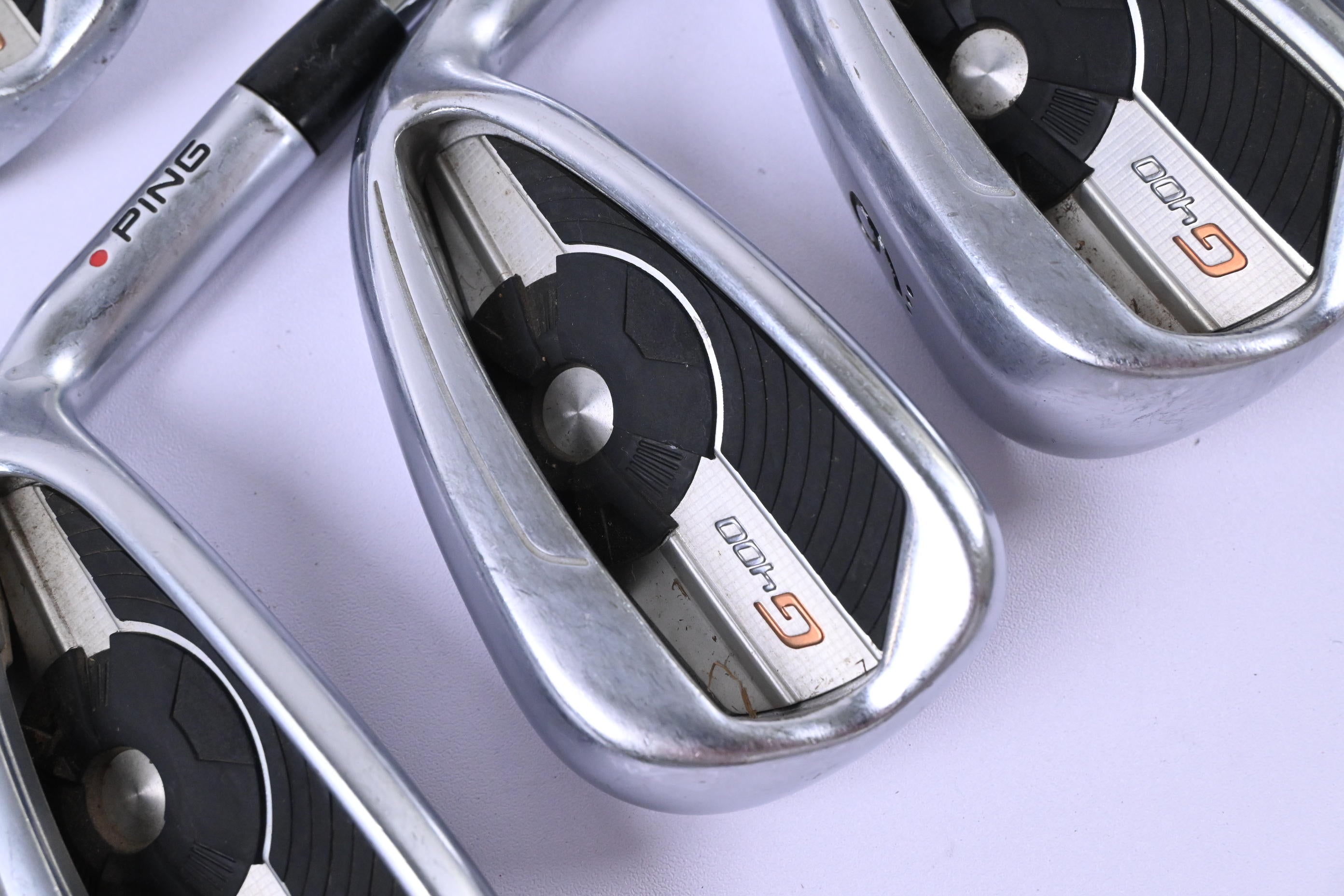 Ping G400 Irons / 4-PW / Red Dot / Regular Flex Ping AWT 2.0 Shafts
