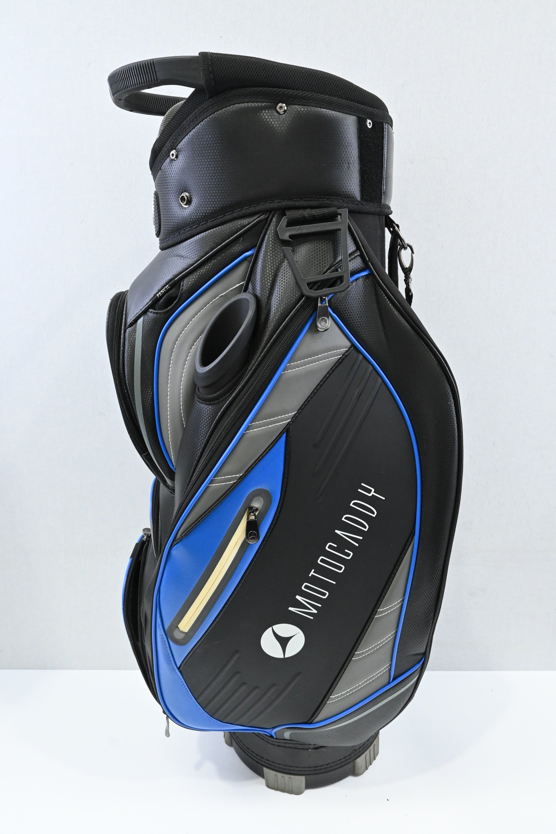 Motocaddy Pro Series Cart Bag / 14-Way Divider / Black, Blue, Grey