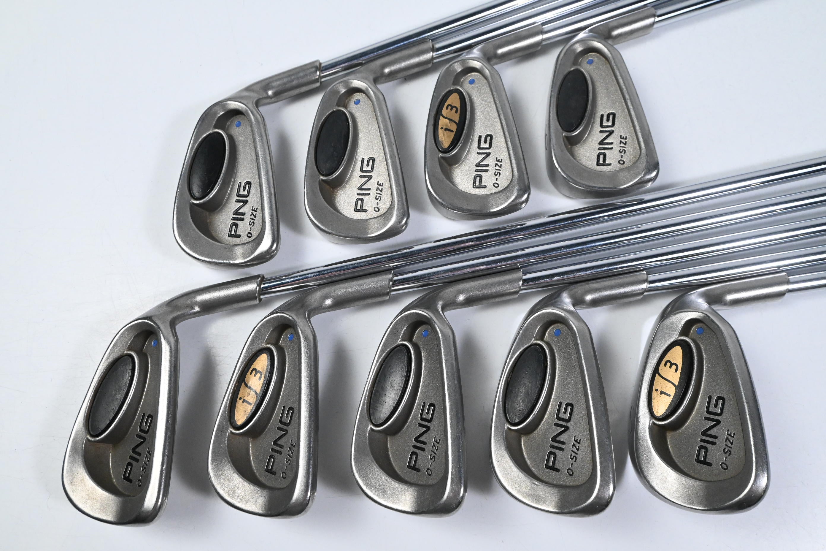 Ping i3 O-Size Irons / 3-PW+SW / Blue Dot / Regular Flex Ping Cushin JZ Shafts
