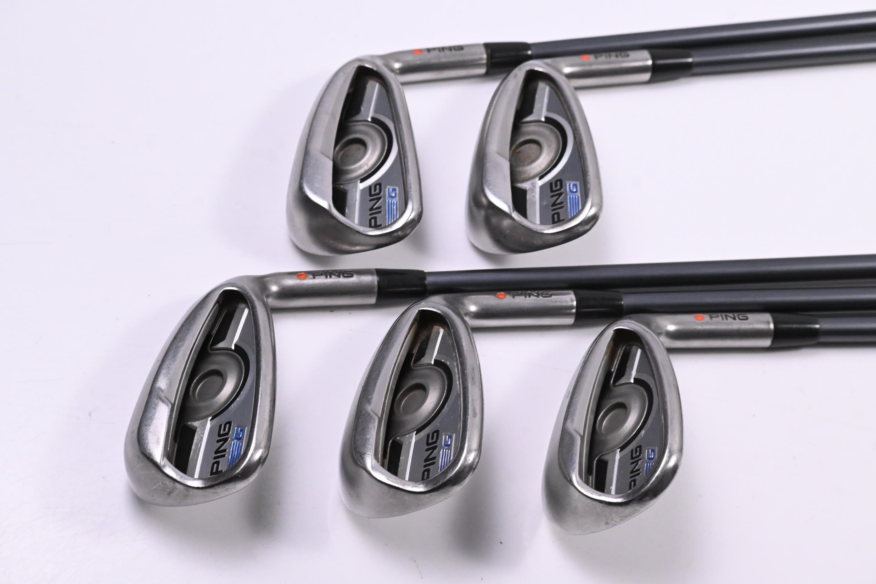 Ping G Series Irons / 7-PW+SW / Orange Dot / Senior Flex Ping CFS 65 Shafts