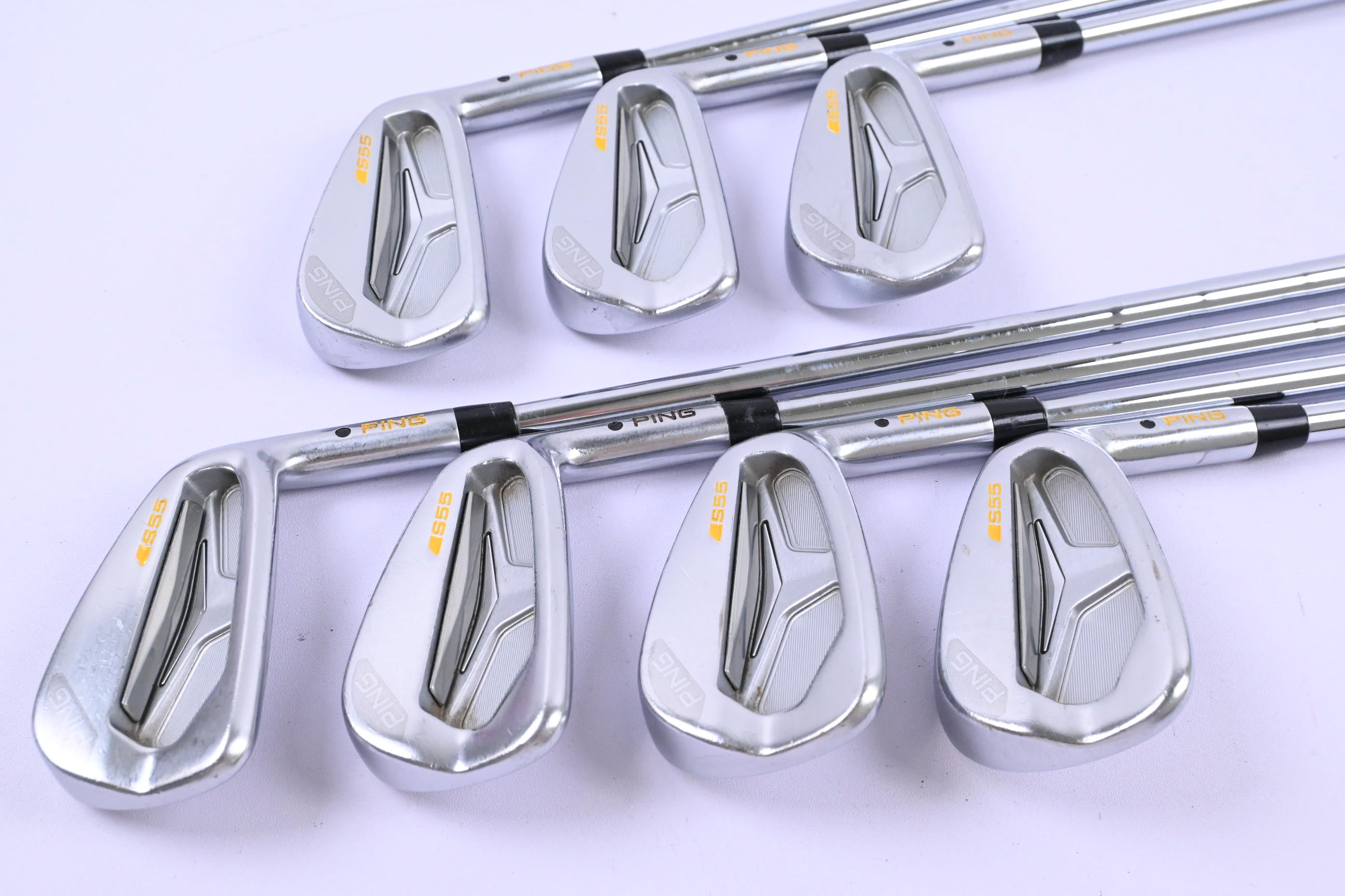 Ping S55 Irons / 3-9i / Black Dot / Stiff Flex KBS Tour 120 Shafts