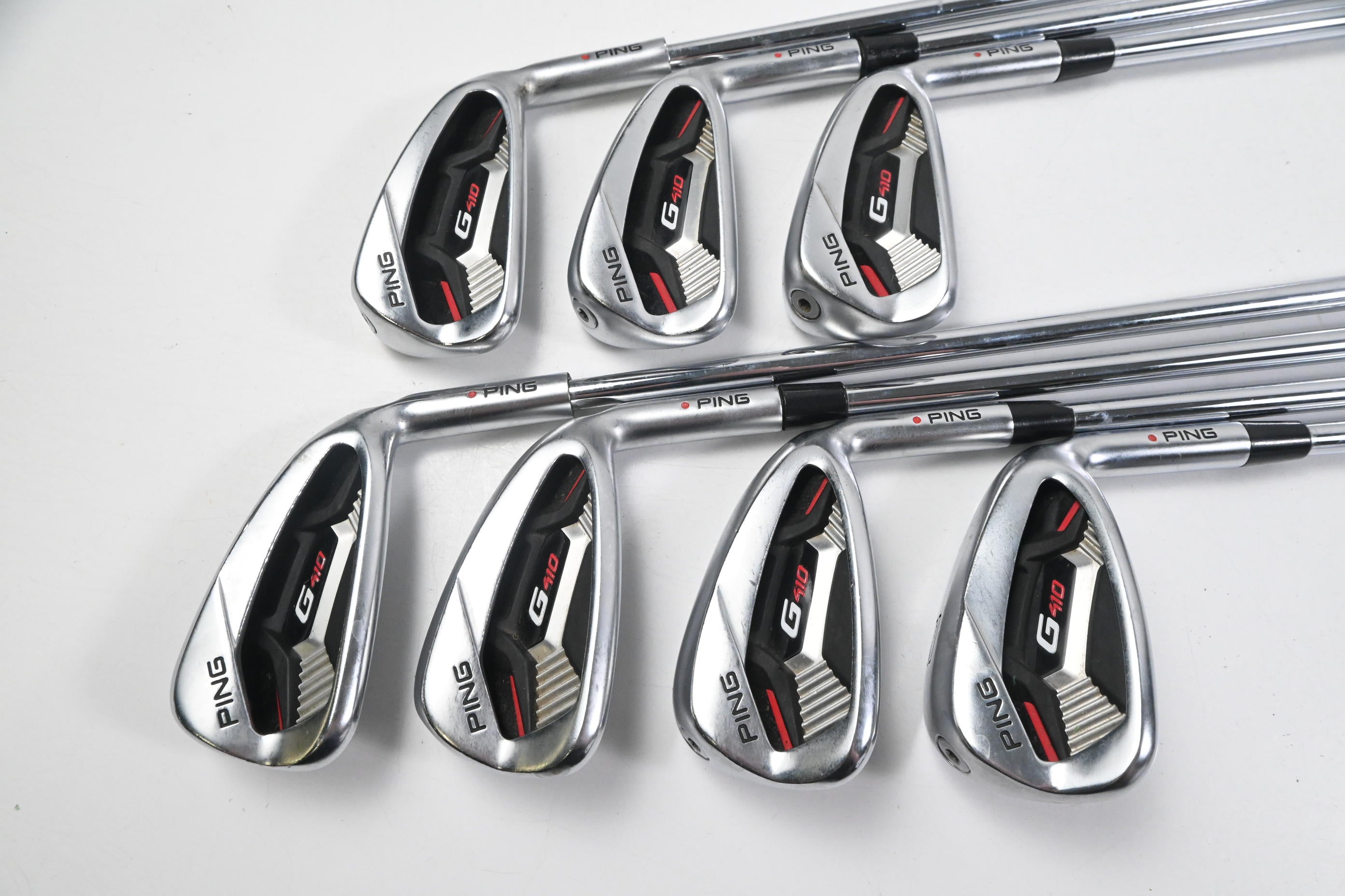 Ping G410 Irons / 4-PW / Red Dot / Stiff Flex Project X LZ 120 Shafts