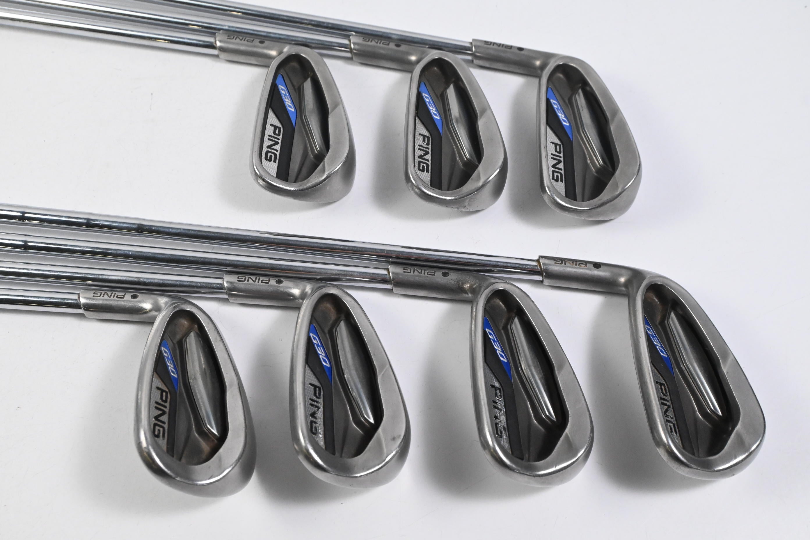 Left-Hand Ping G30 Irons / 5-PW+SW / Black Dot / Regular Flex Ping CFS Distance