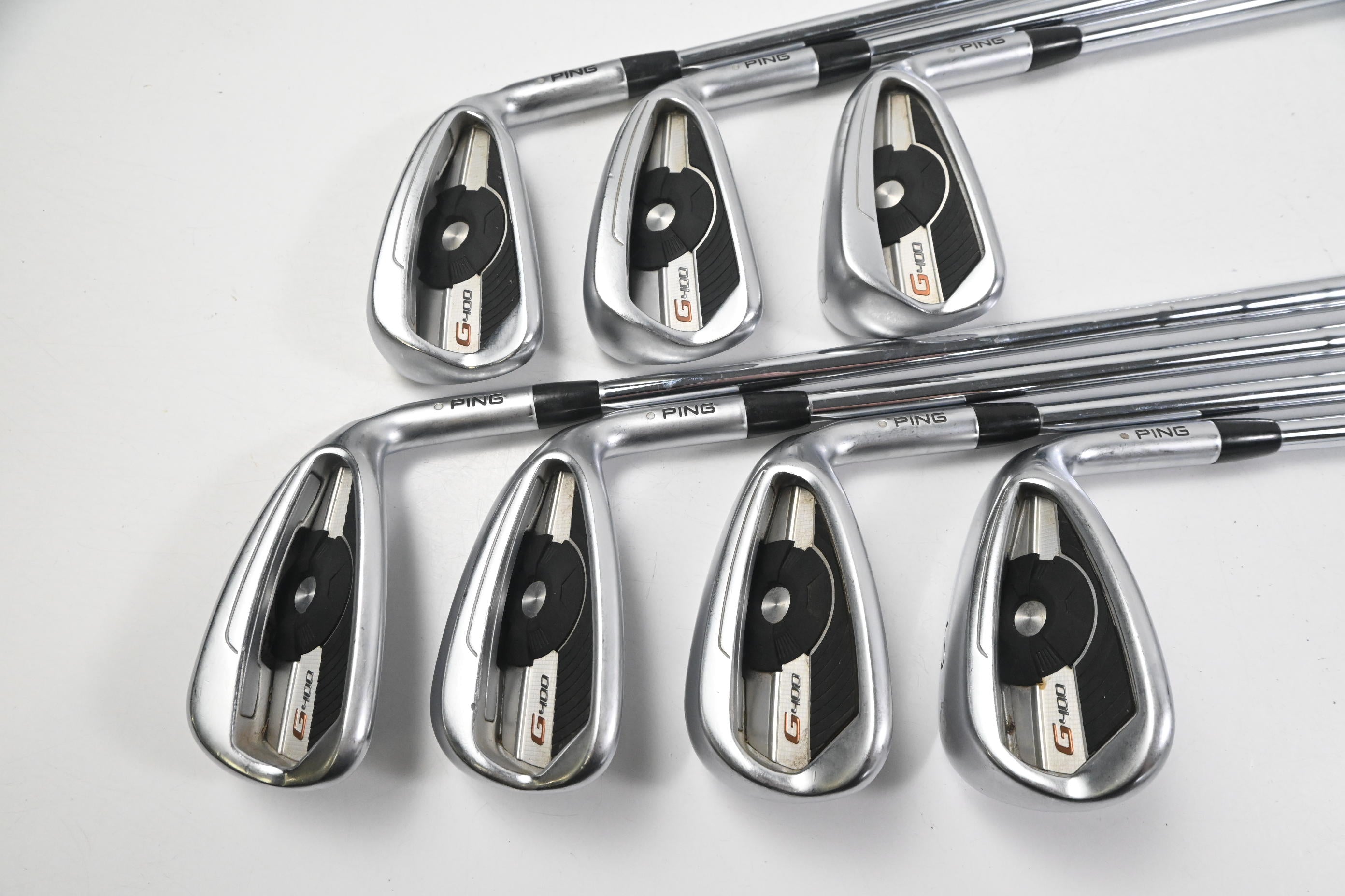 Ping G400 Irons / 5-PW+SW / White Dot / Stiff Flex N.S.Pro Modus3 Tour 105 Shafts