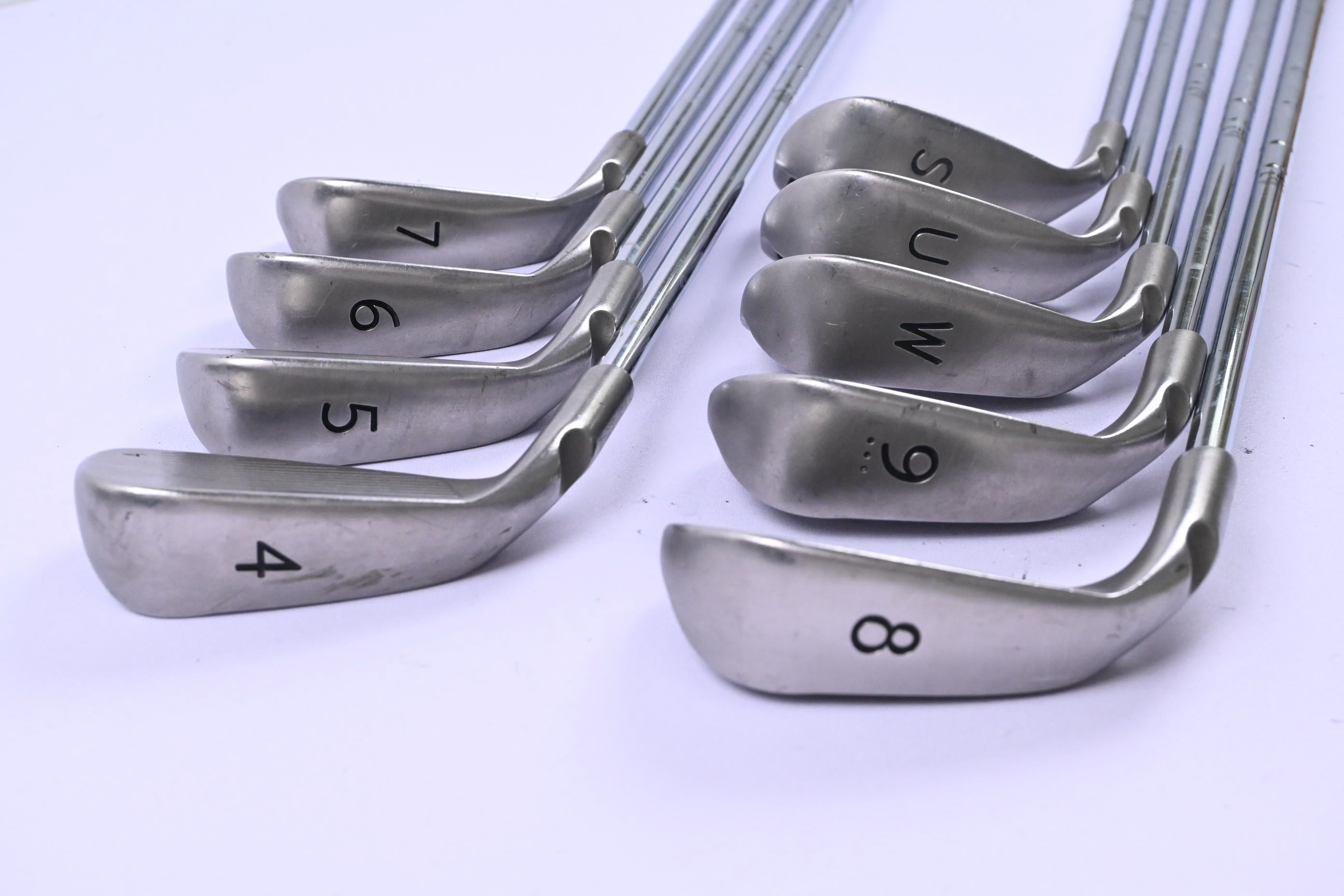 Ping G15 Irons / 4-PW+GW+SW / White Dot / Stiff Flex Ping AWT 2.0 Shafts
