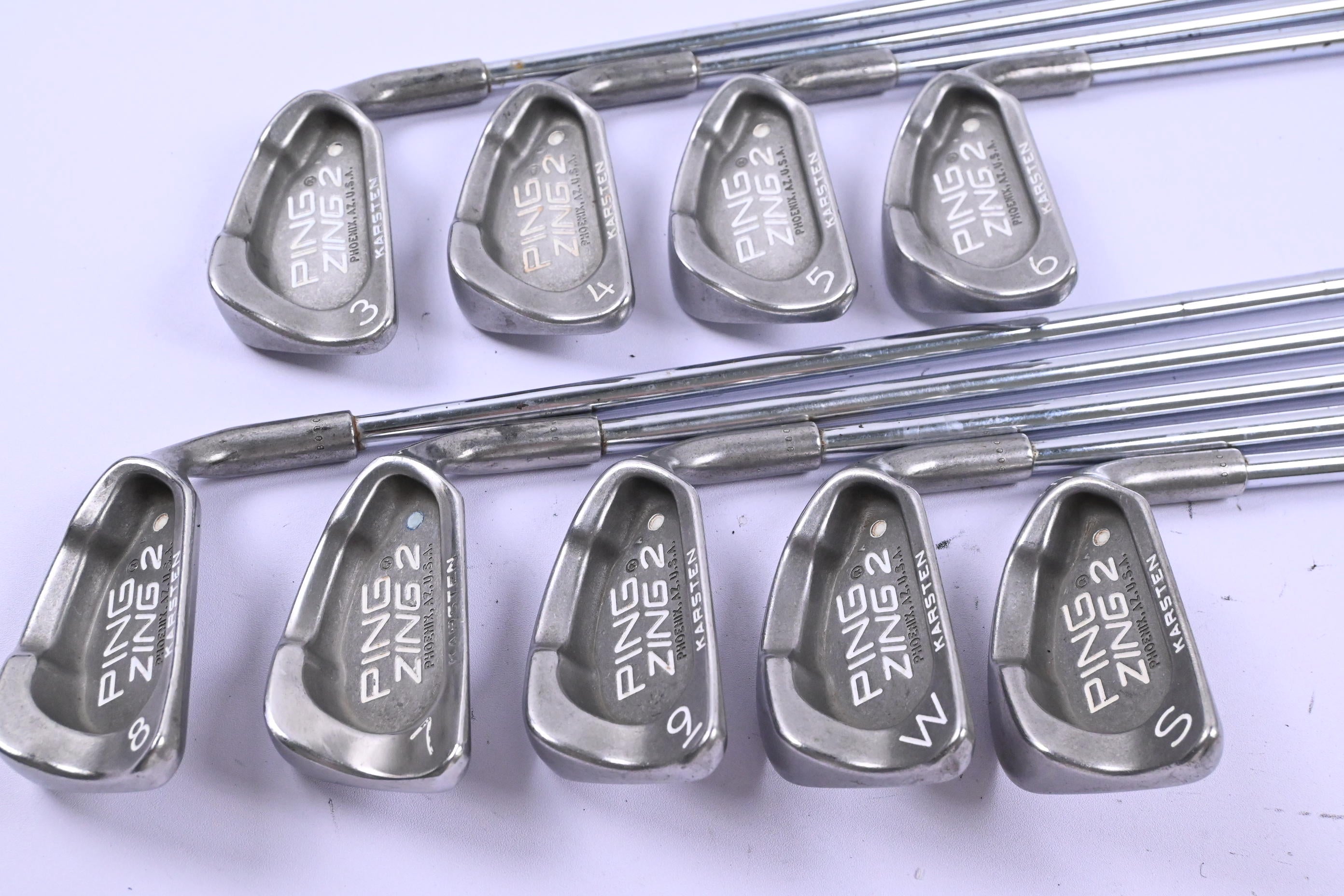 Ping Zing 2 Irons / 3-PW+SW / White Dot / Stiff Flex Ping JZ Shafts