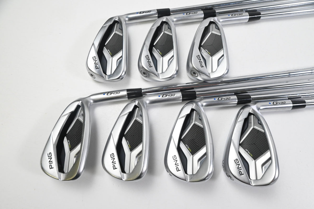 Ping G430 Irons / 5-PW+GW / Blue Dot / Stiff Flex Ping AWT 2.0 Shafts