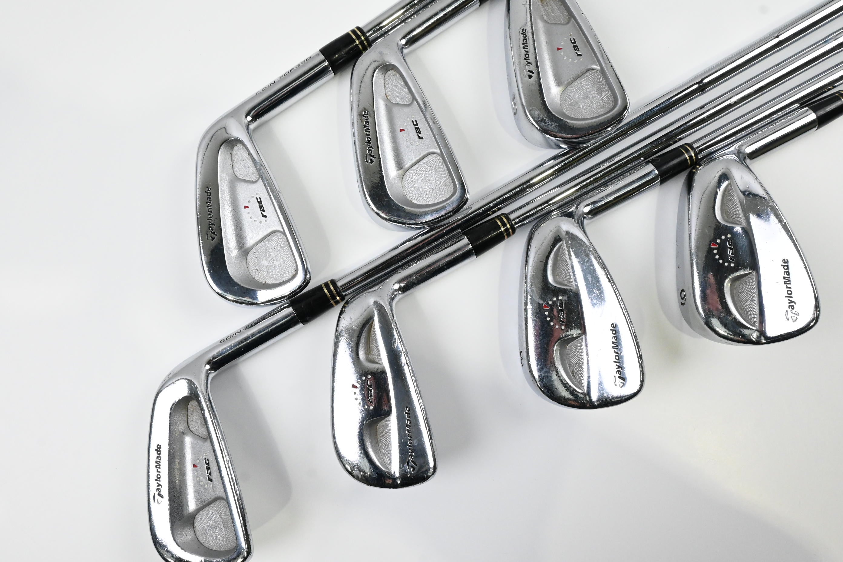 Taylormade RAC CB Coin Forged Irons / 3-9 / Stiff Flex Dynamic Gold S300 Shafts