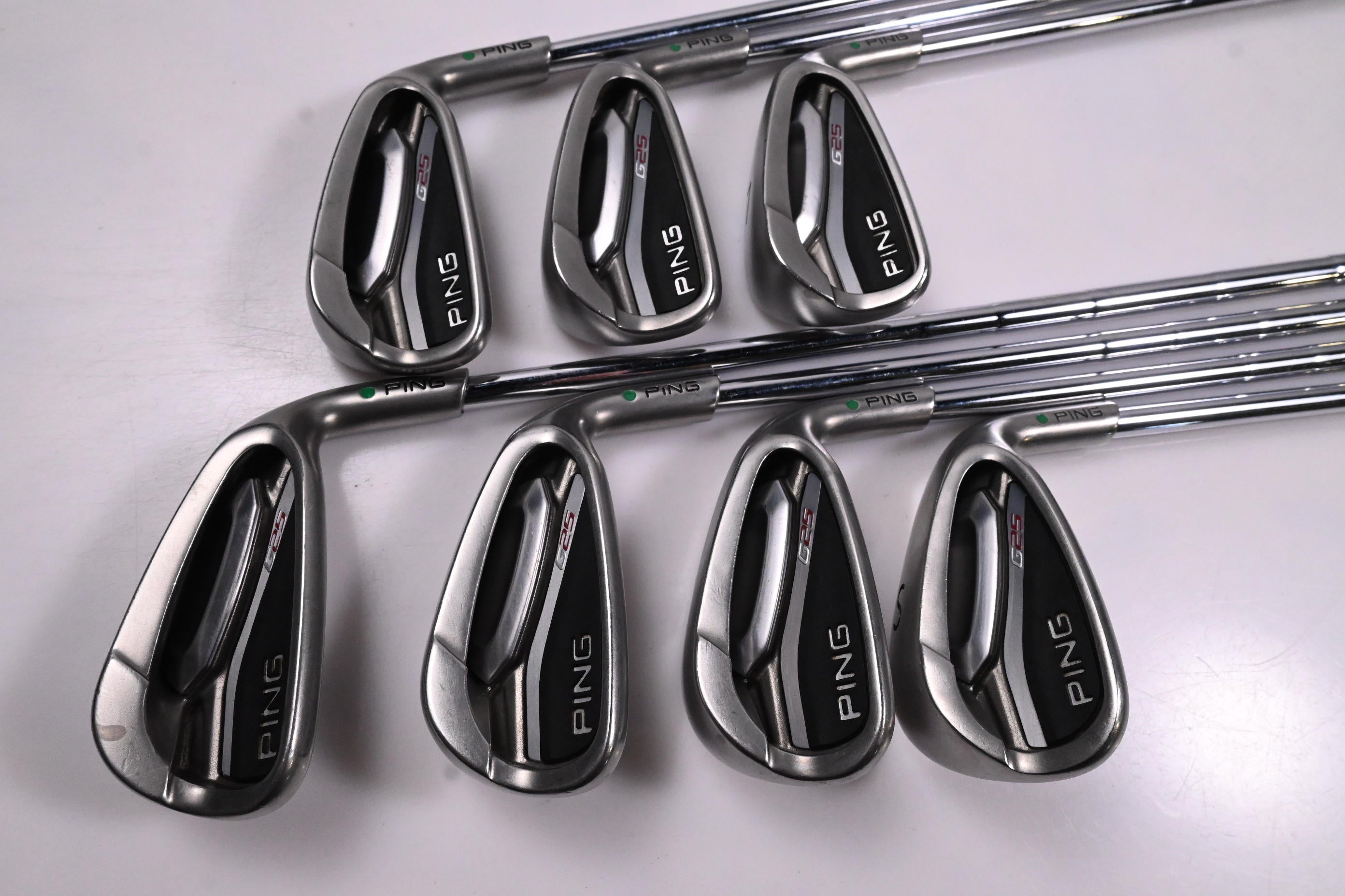 Ping G25 Irons / 5-PW+SW / Green Dot / Stiff Flex Ping CFS Shafts