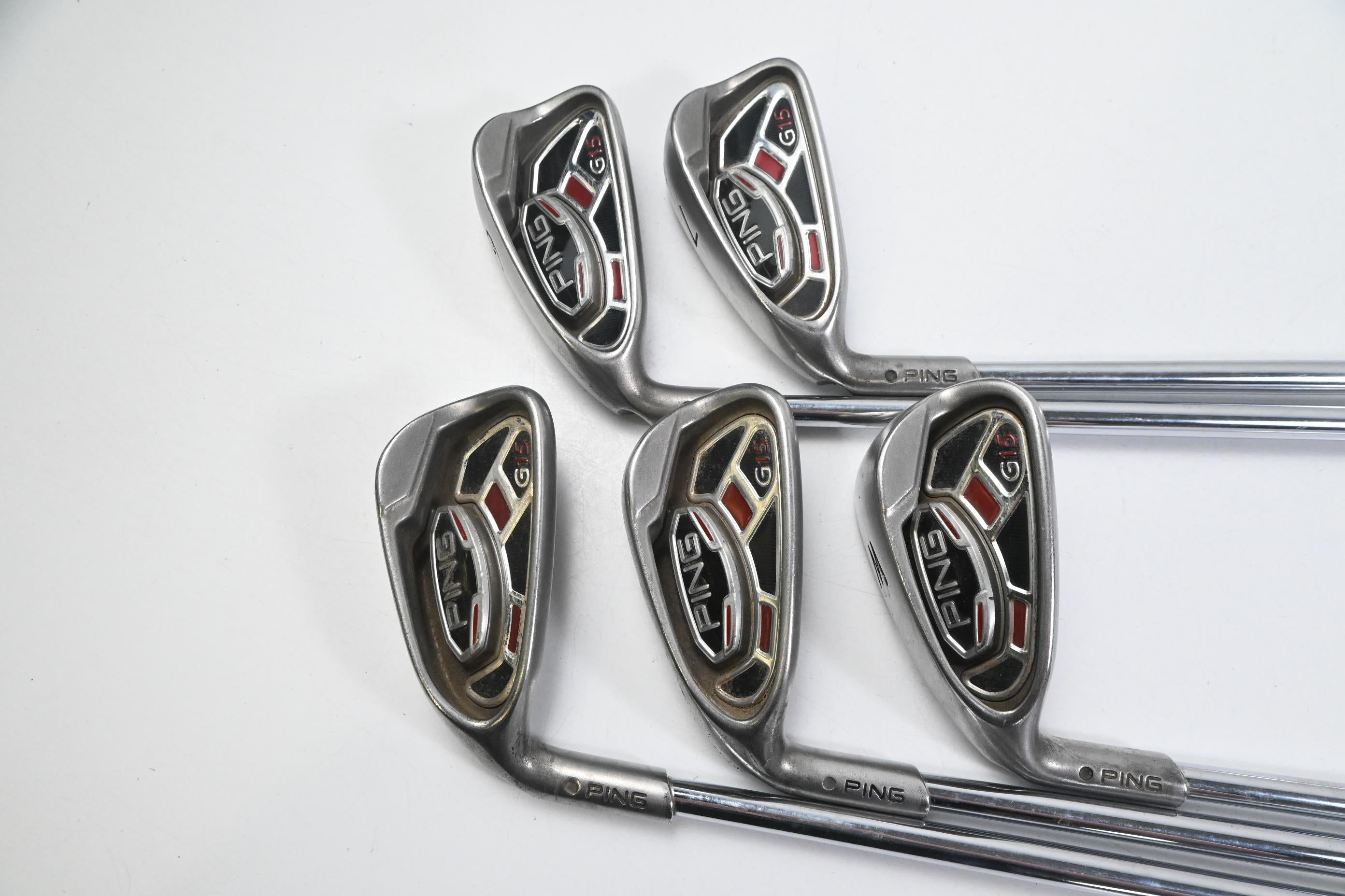Left Hand Ping G15 Irons / 6-PW / Black Dot / Regular Flex Ping AWT Shafts